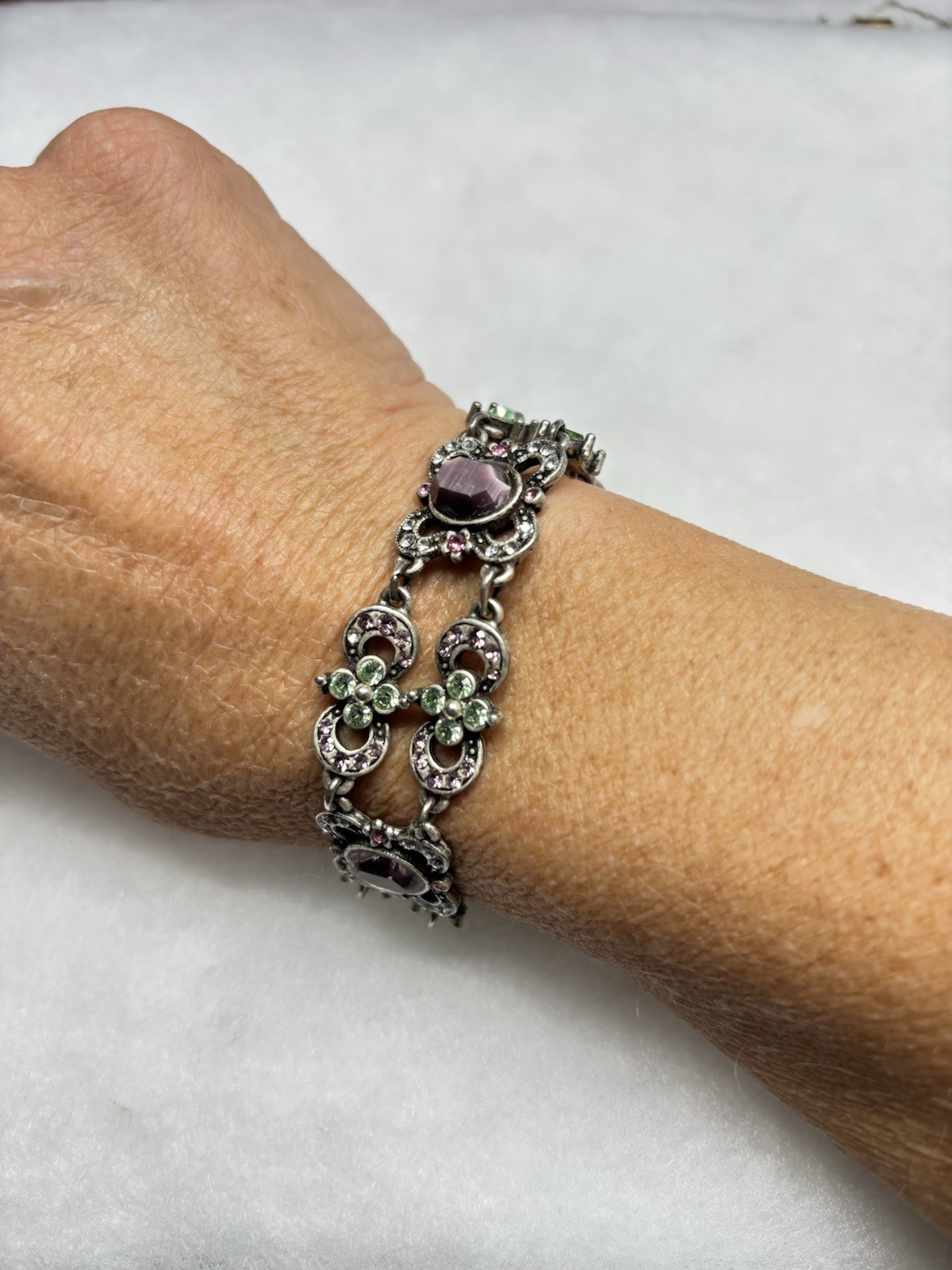 SWEET ROMANCE Oval Panel Pastel Bracelet ~ 7.25″