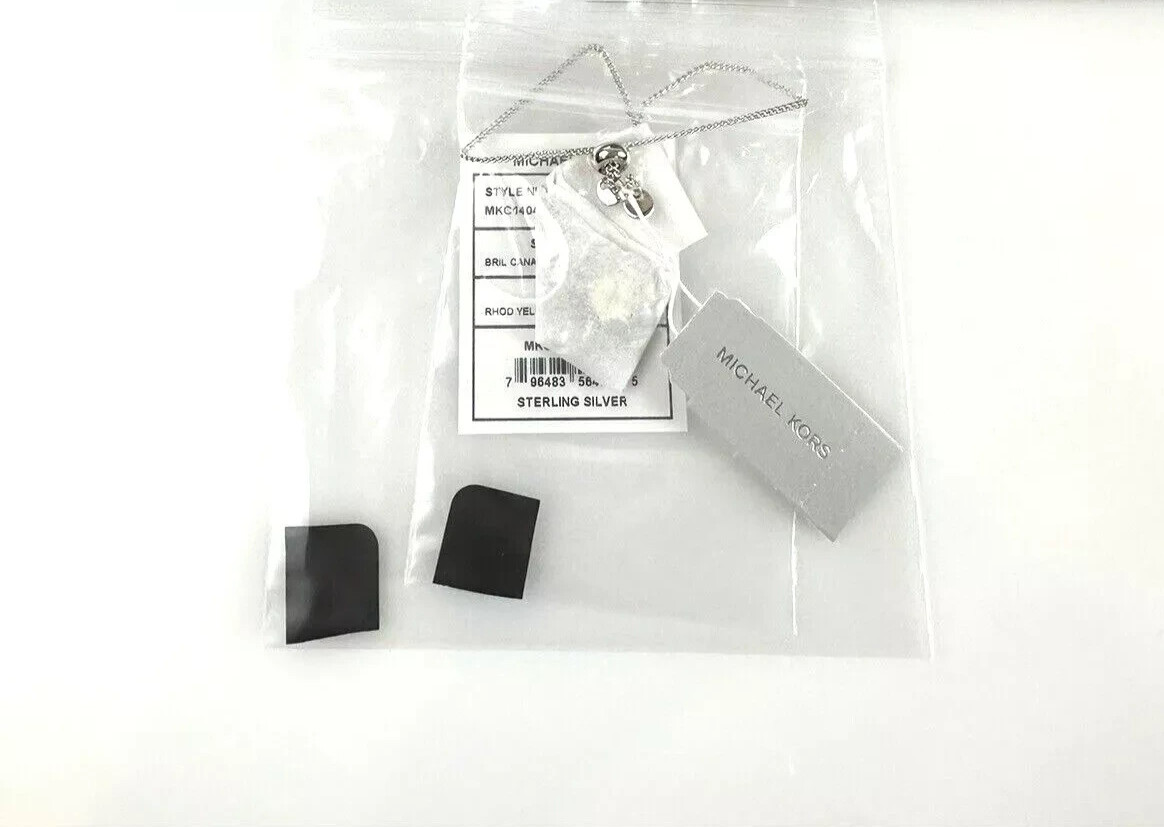 Michael Kors Sterling Silver Pave Logo & Engravable Disc Slider Bracelet in Box