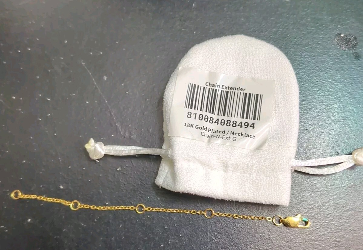 Muslim 18K Gold Necklace Chain Extender 4.5 In Nominal Jewelry