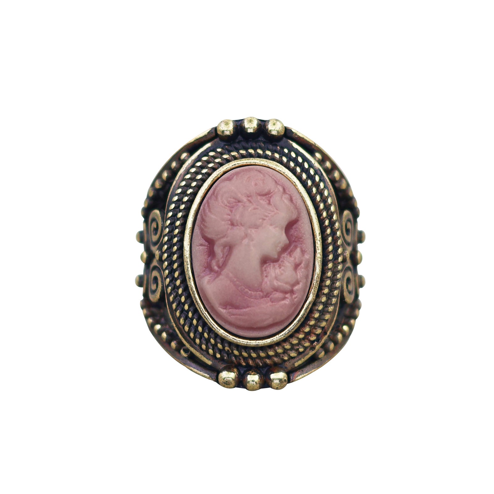 10pcs Vintage Lady Cameo Rings Bulk Antique Bronze Plated Assorted Jewelry