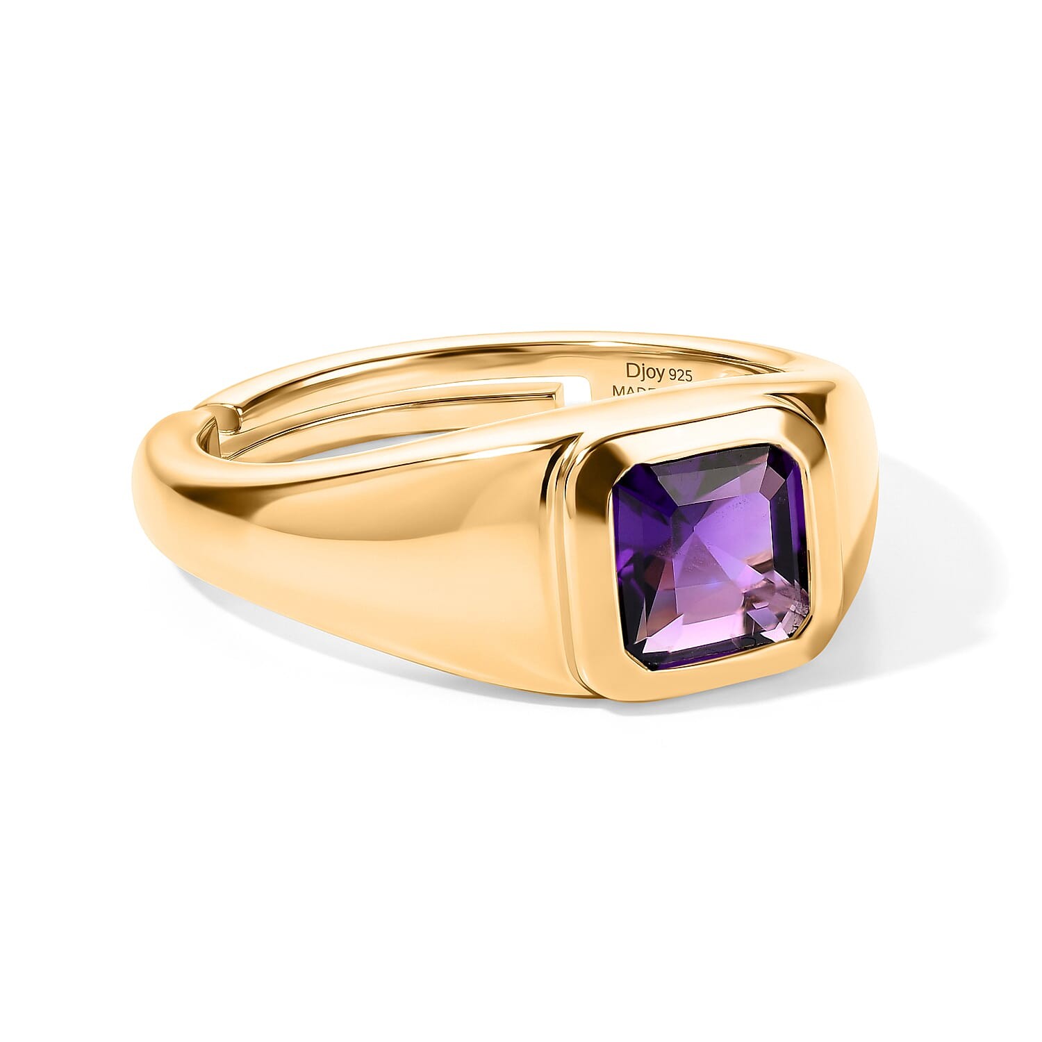 Amethyst 1.00 ctw Ring 18K Yellow Gold Over Sterling Silver Size 7.0