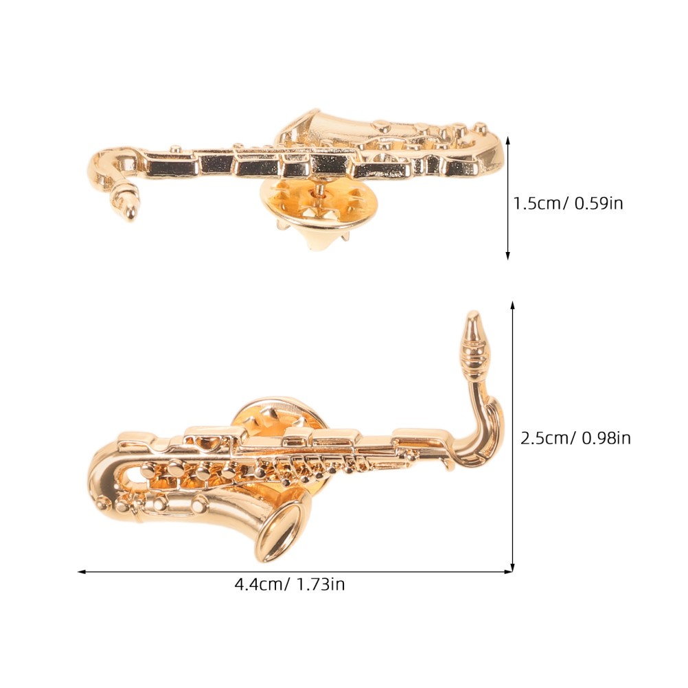 2 Pcs Music Badge String Instrument Brooch Saxophone Pin Electric Guitar
