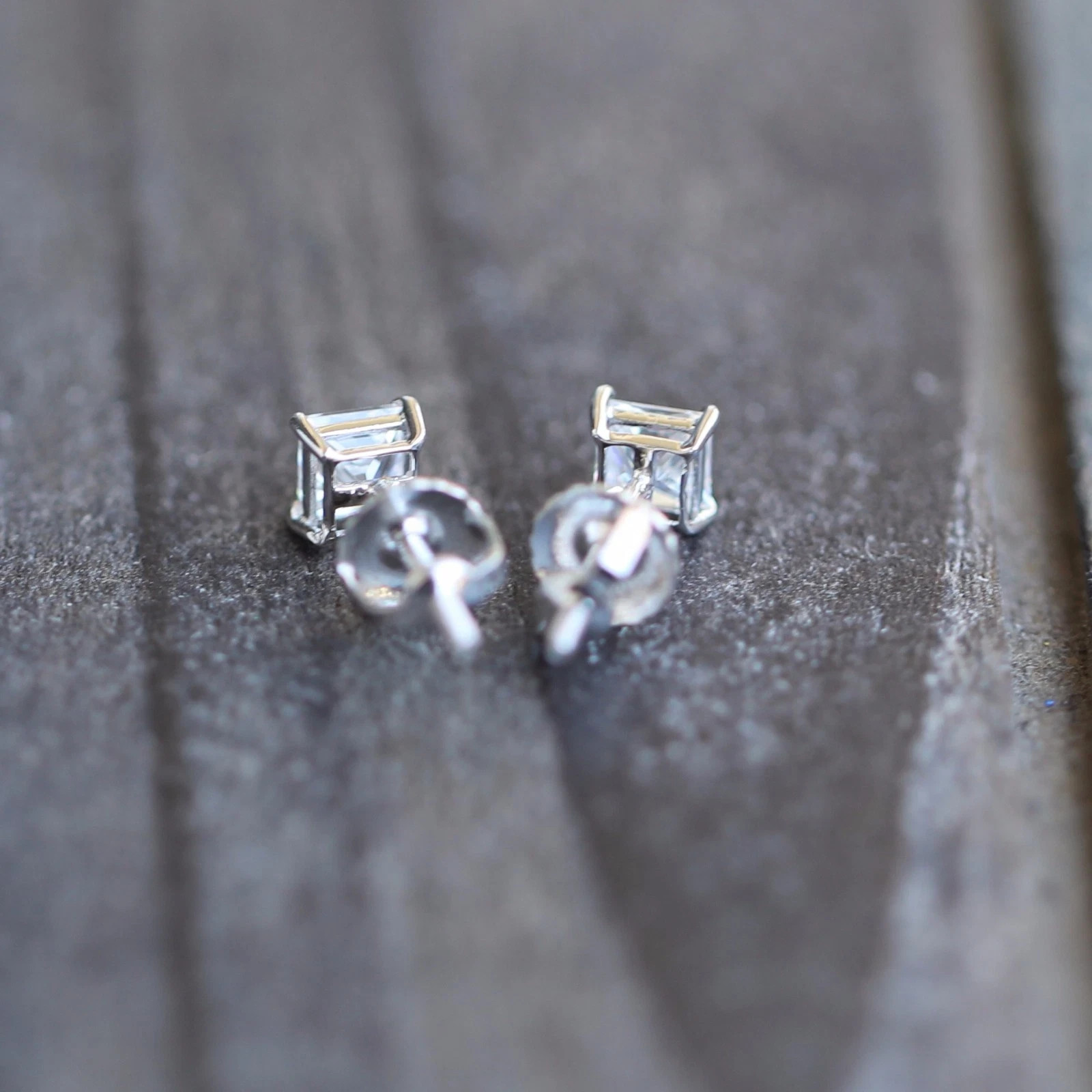 1Ct Princess Cut Simulated Diamond Stud Earrings For Her 14K White Gold Plated