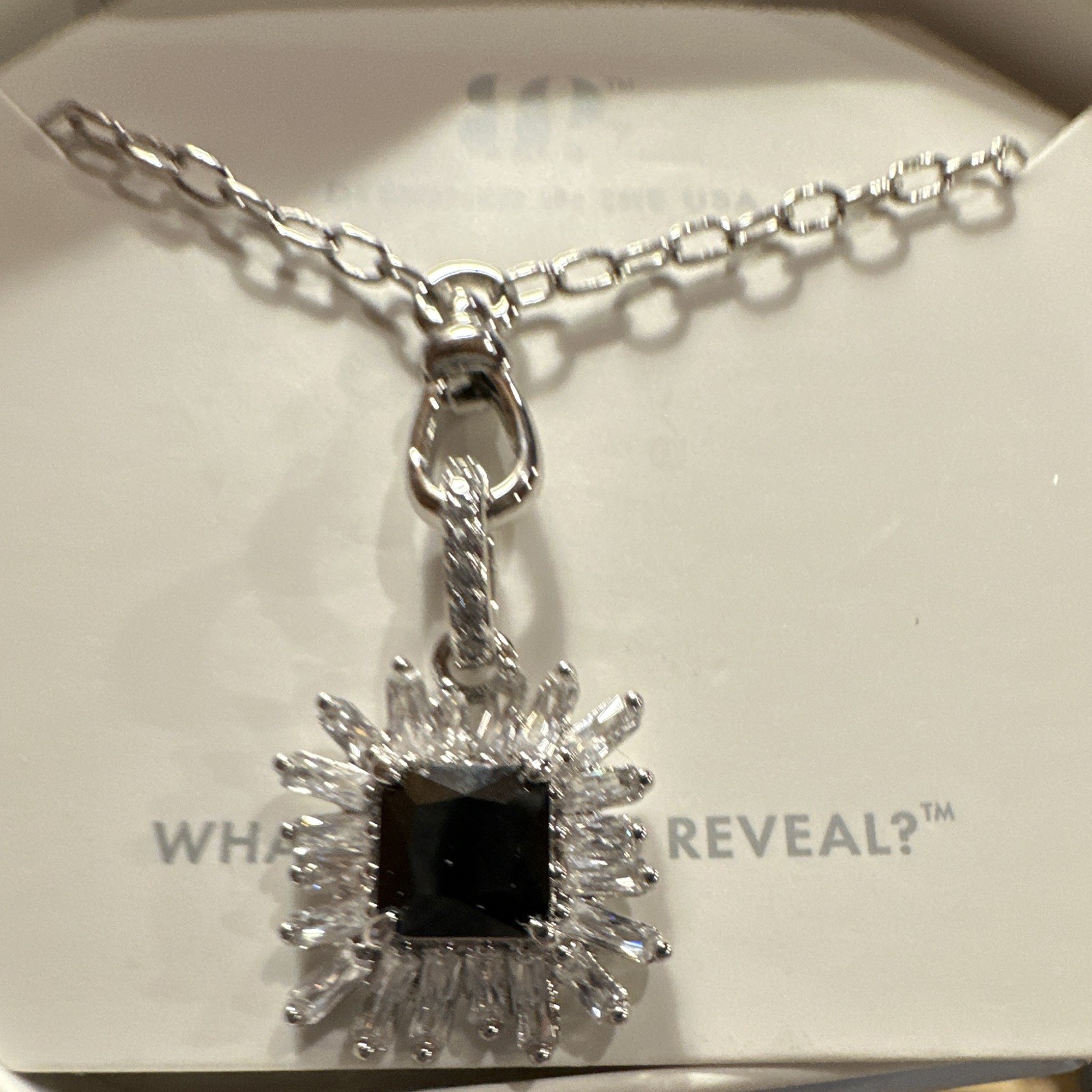 Ring Bomb Party NK53693 Never Not Beaming Black Onyx CZ 18″ Adj Pendant