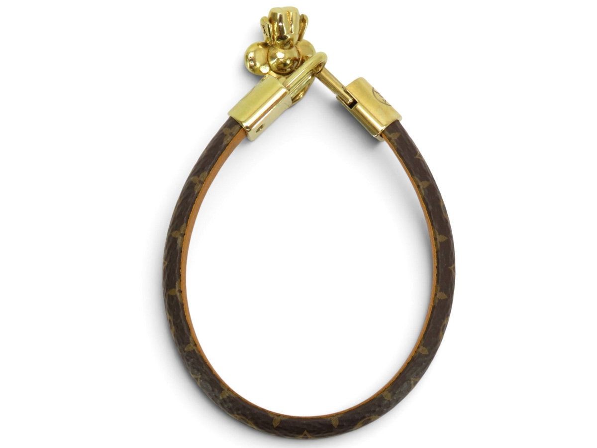 Louis Vuitton Bracelet Vivienne Monogram Bangle Dark Brown Gold M6773F