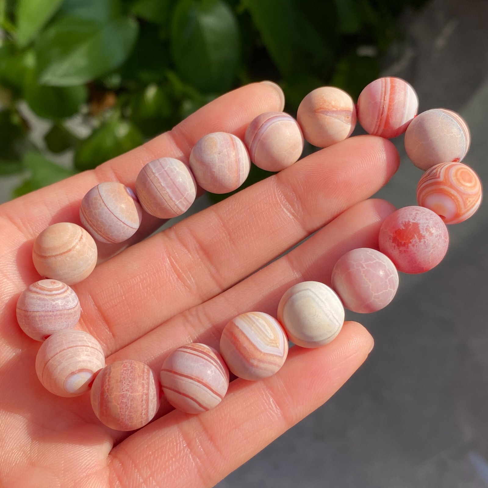 12mm Natural Red Gobi Agate Eyes Madagascar stone Bracelet (not polished) B1529