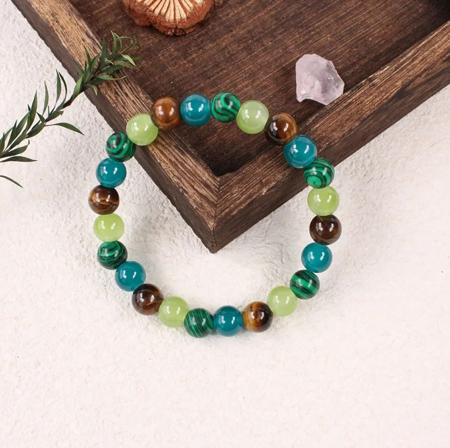 1 pc Tiger Eye Stone Bracelet Bohemian Women Natural Beaded Bangle