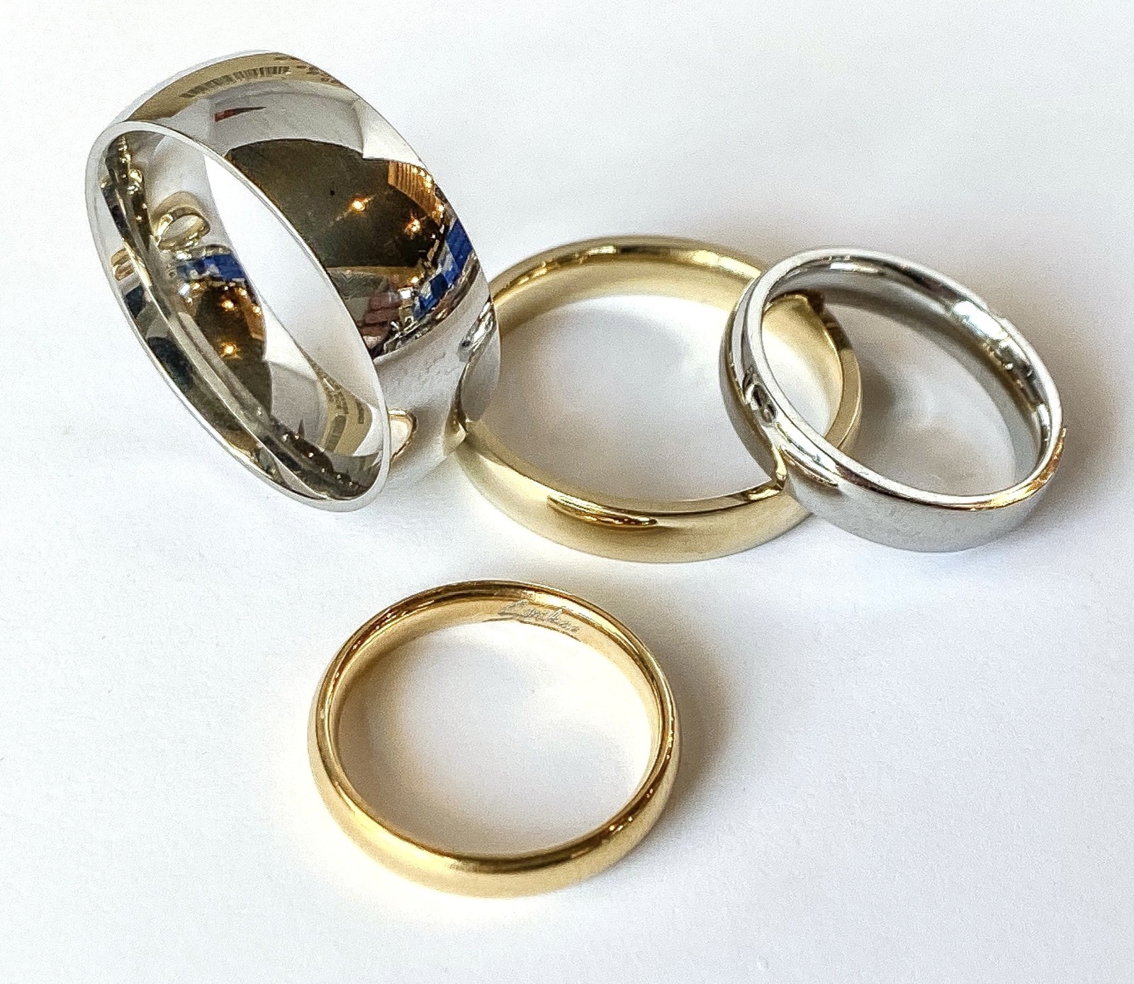Steel / Gold IP Polished Ring Band Size 4.5,5,5.5,6,6.5,7,7.5,8,9,10,11,12,13,14
