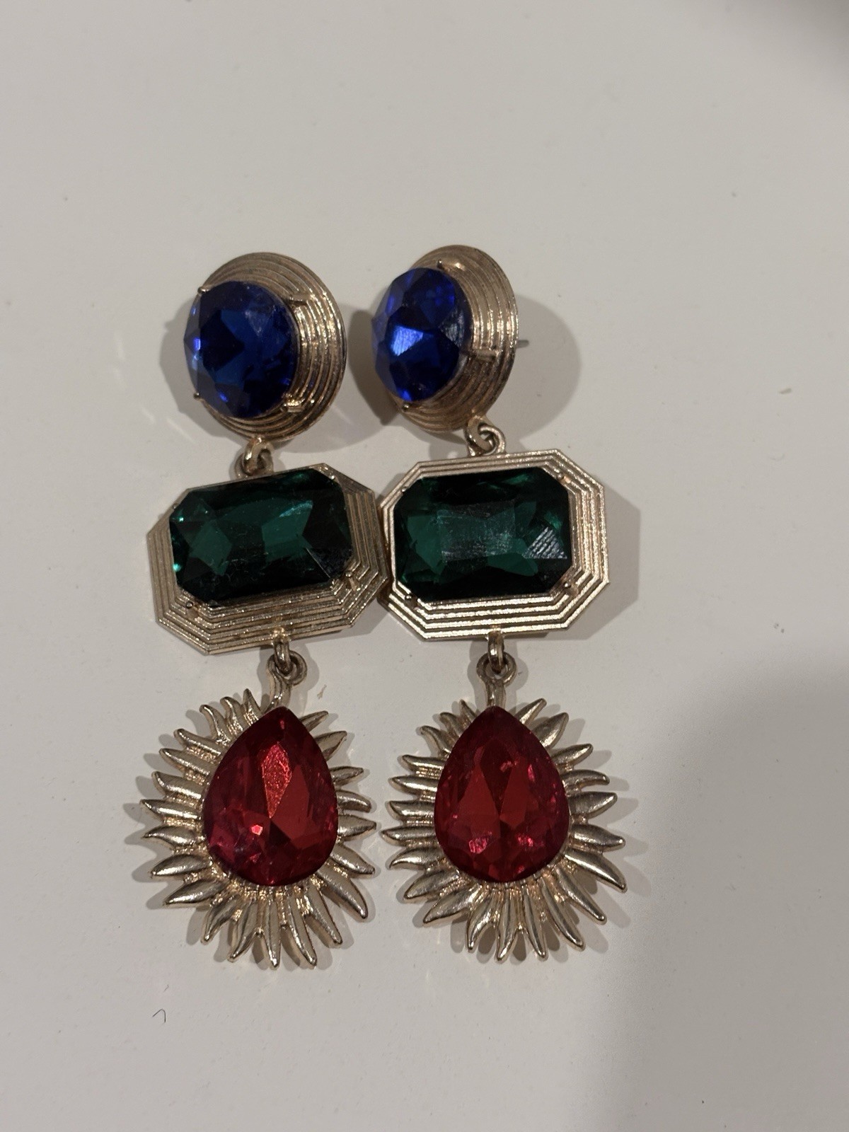 Retro Jewel Multicolor Drop Earrings