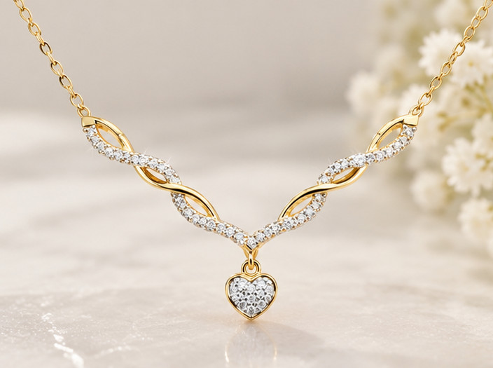 1.50Ct Round Cut Simulated Diamond Wedding Amulet Pendant 14K Yellow Gold Plated
