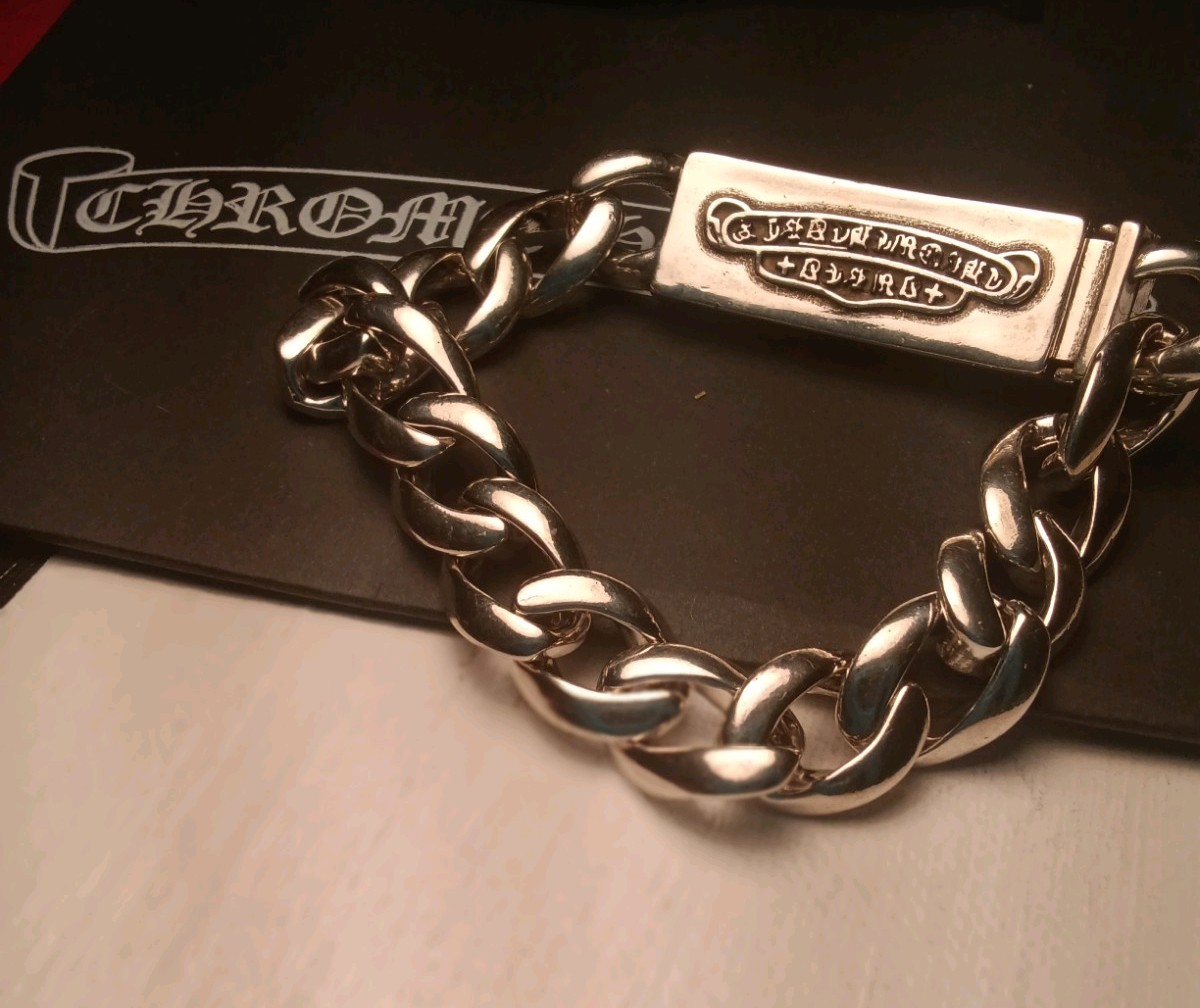 Chrome Gothic Bracelet biker Jewelery cuban link Men 24mm 10′ inch cross flower