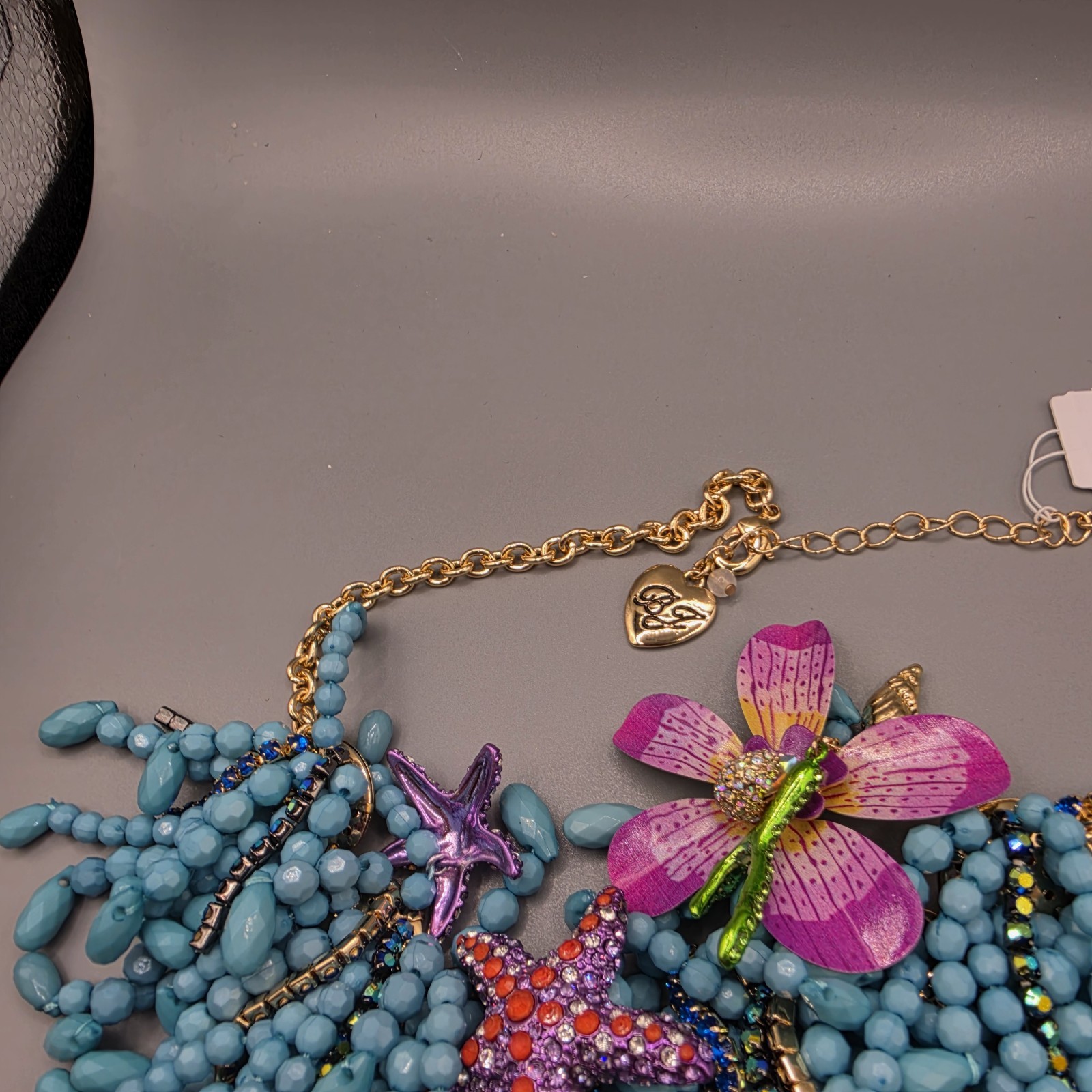 NWT BETSEY JOHNSON Mermaid Jewels Sealife Statement Bib Beaded Necklace