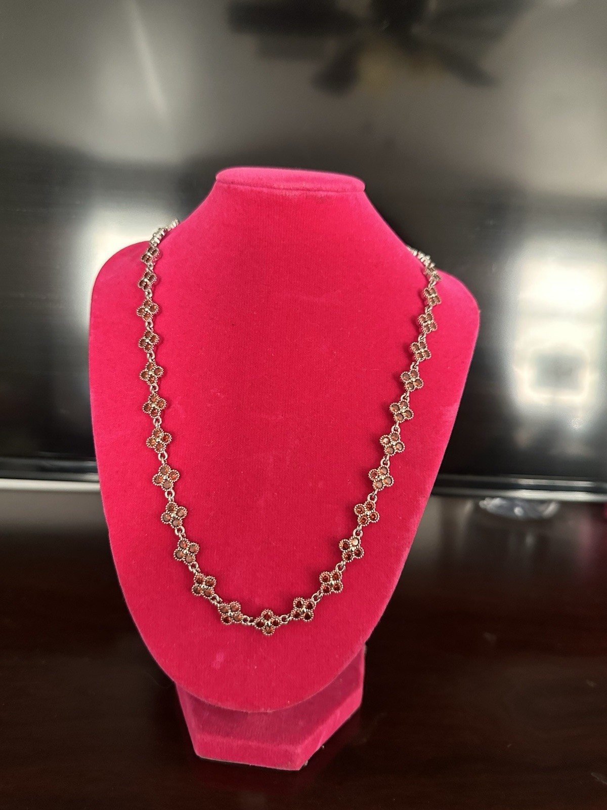 Silver Tone Metal Cable Chain Link Necklace, Chain Style,flowers