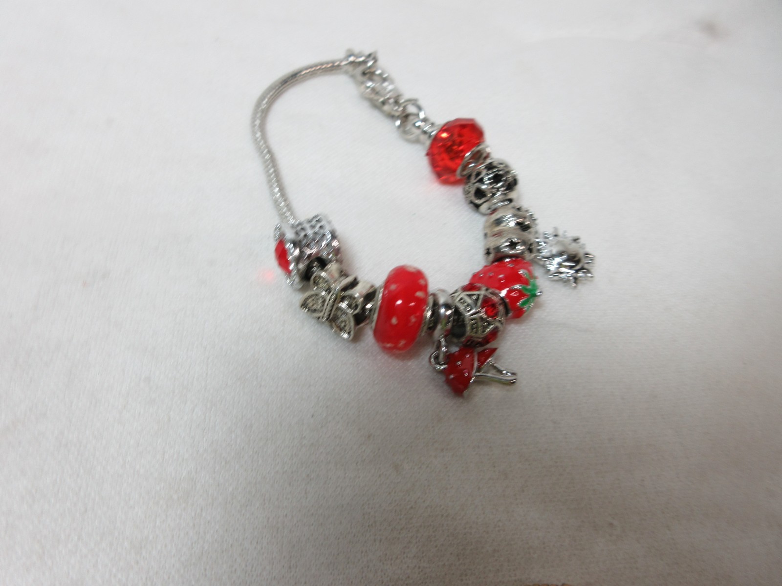 LOT OF SLIDE CHARM BRACELETS ASSORTED LOT MULTI COLOR ART GLASS #7