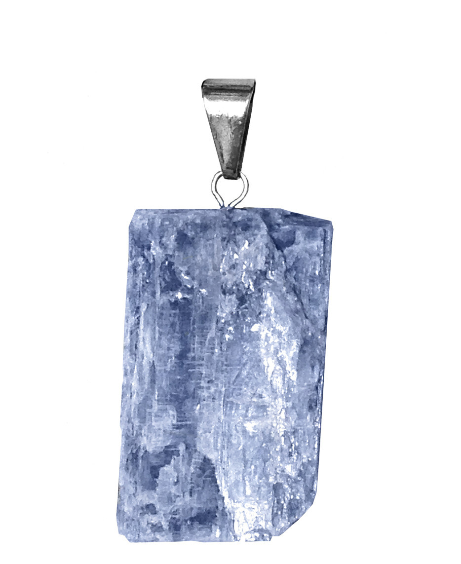 BLUE KYANITE Crystal Pendant Necklace Silver Chakra Heal RAW Gemstone Natural