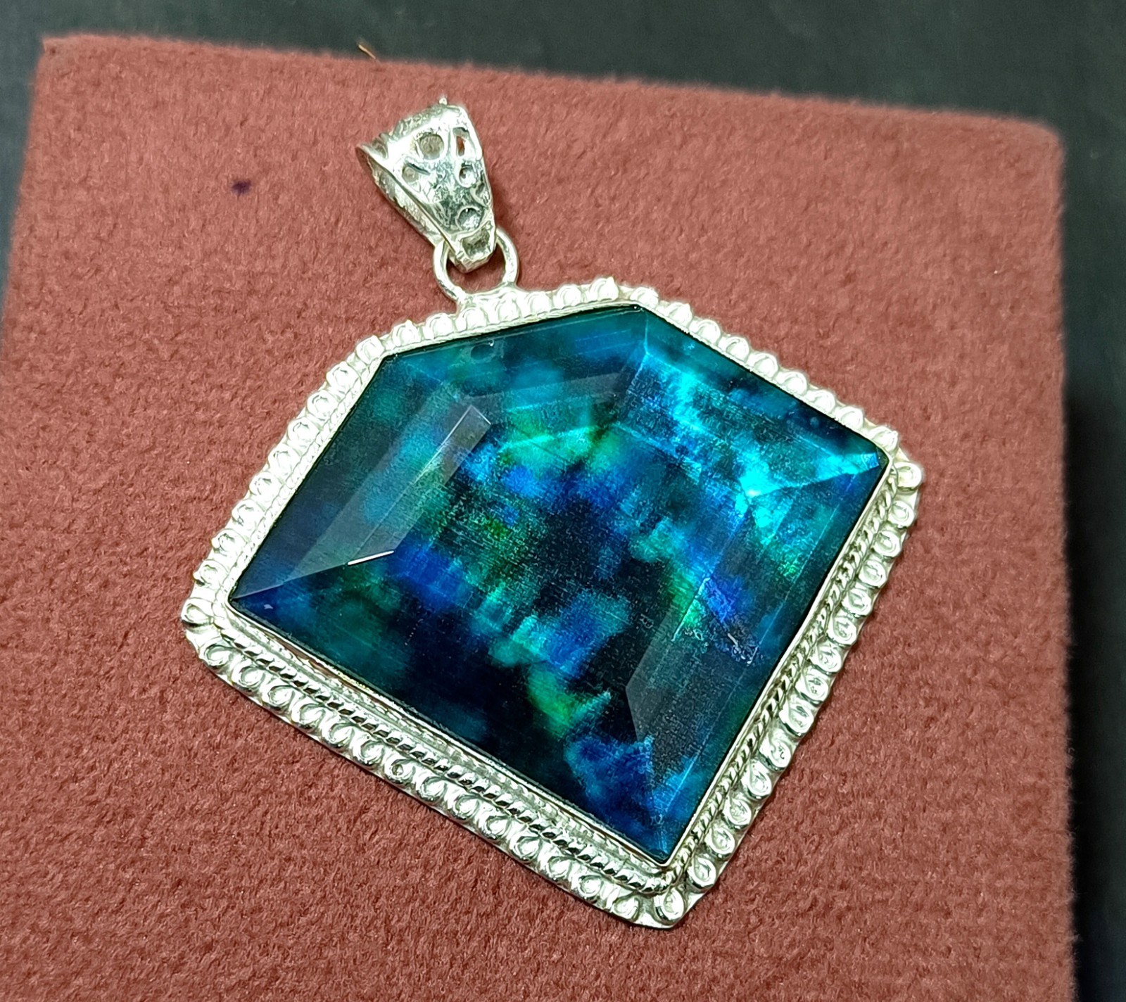 117.75 Ct Natural Ammolite 925 Solid Silver PENDANT GIE Certified Gemstone