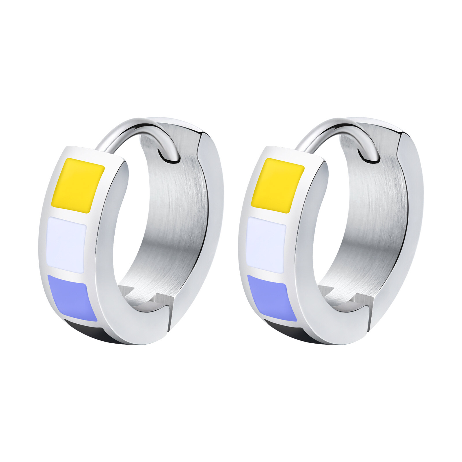 Vnox Small Hoop Earrings for Men Women LGBTQ Rainbow Pride Huggies Hoops Jewelry