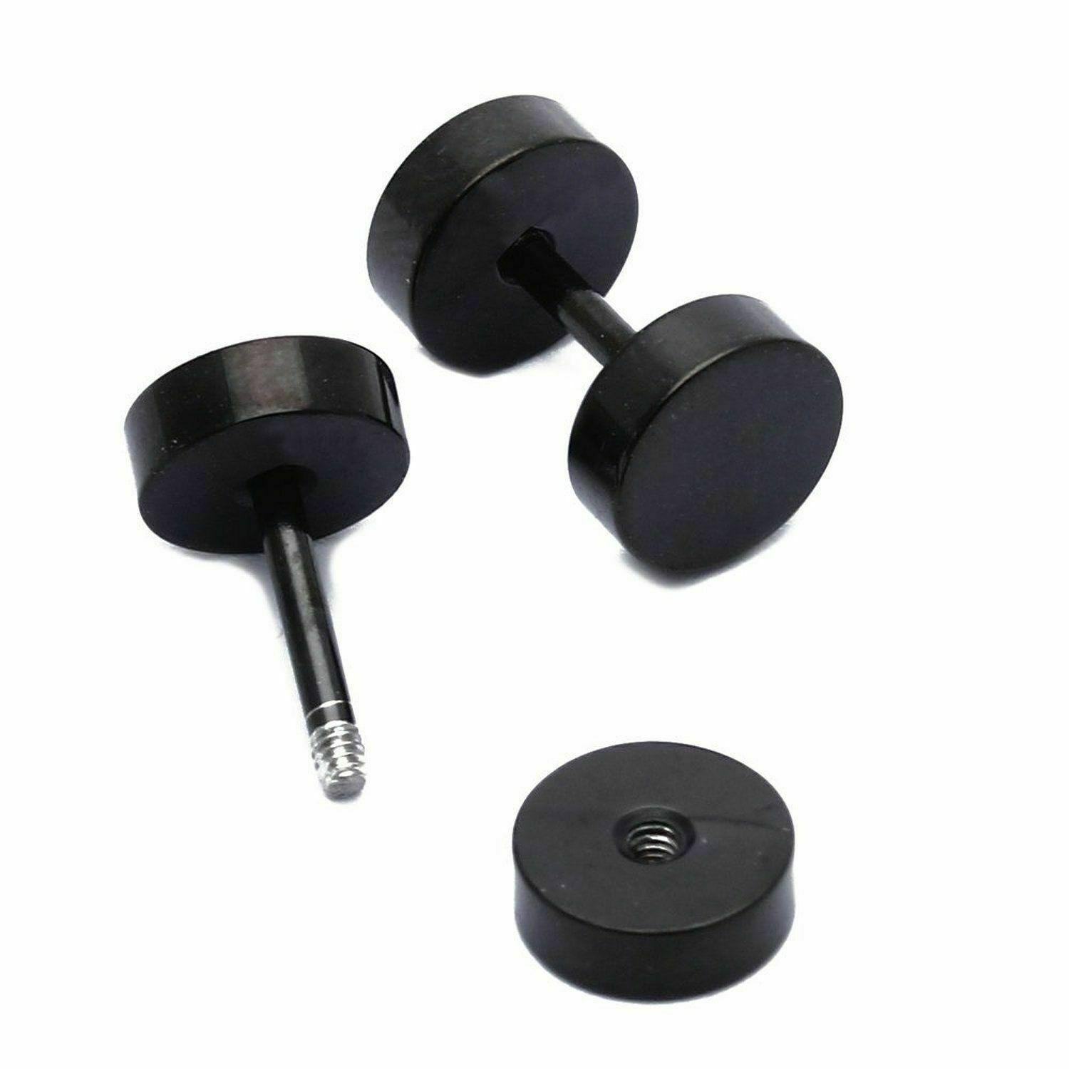 2pcs Stainless Steel Stud Earrings for Men Women Small Huggie Hoop Earrings Set