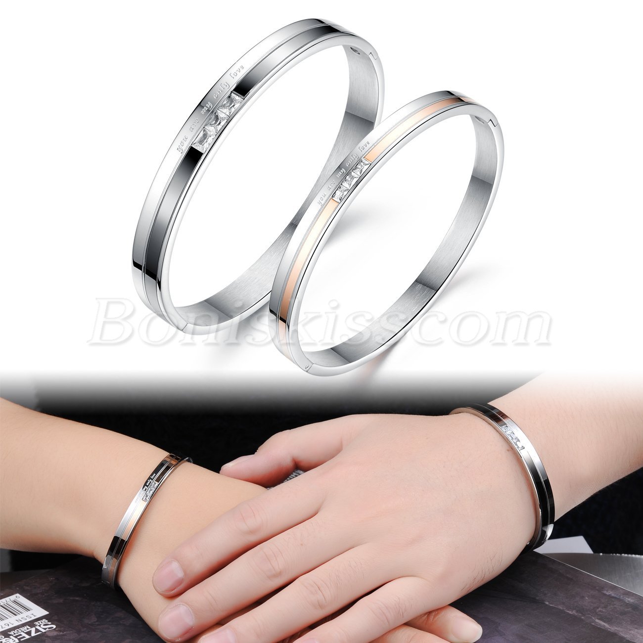 You are my only Love Stainless Steel Couples Romatic Cuff Bracelet Bangle Gift