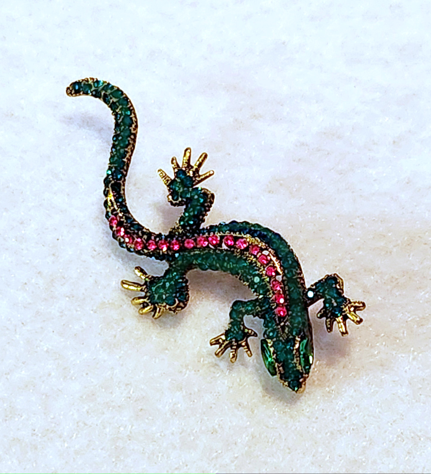 BEAUTIFUL RHINESTONE LIZARD GECKO BROOCH PIN LAPEL PIN 6.5cm x 4cm