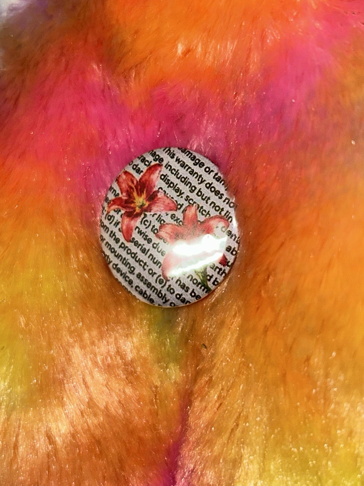 Lily Flower Floral Black White Red Pink Book Page Pin Button Badge Punk Alt