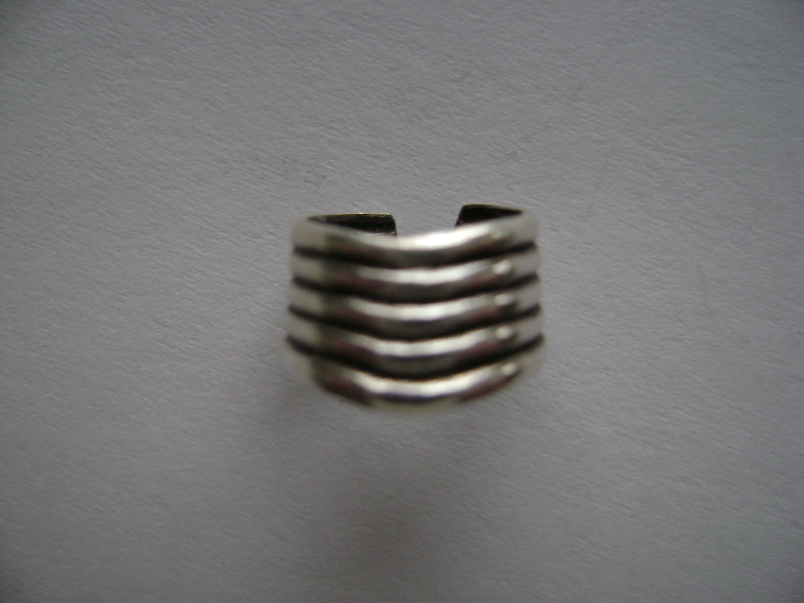 Sterling Silver 5 Solid Band Chevron Design Ear Cuff Earcuff New