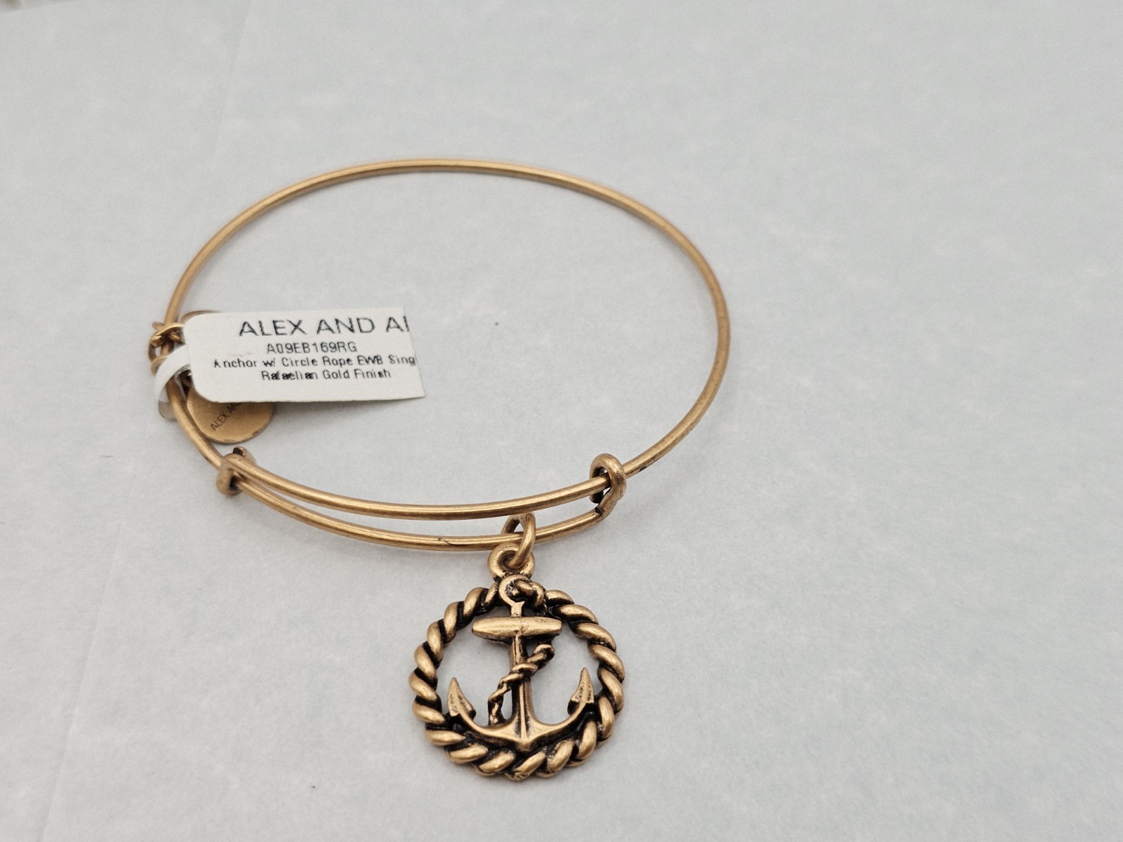 Alex & Ani Gold ” Anchor With Rope” Charm ⚓️ Bangle Gold Bracelet ✨️ New