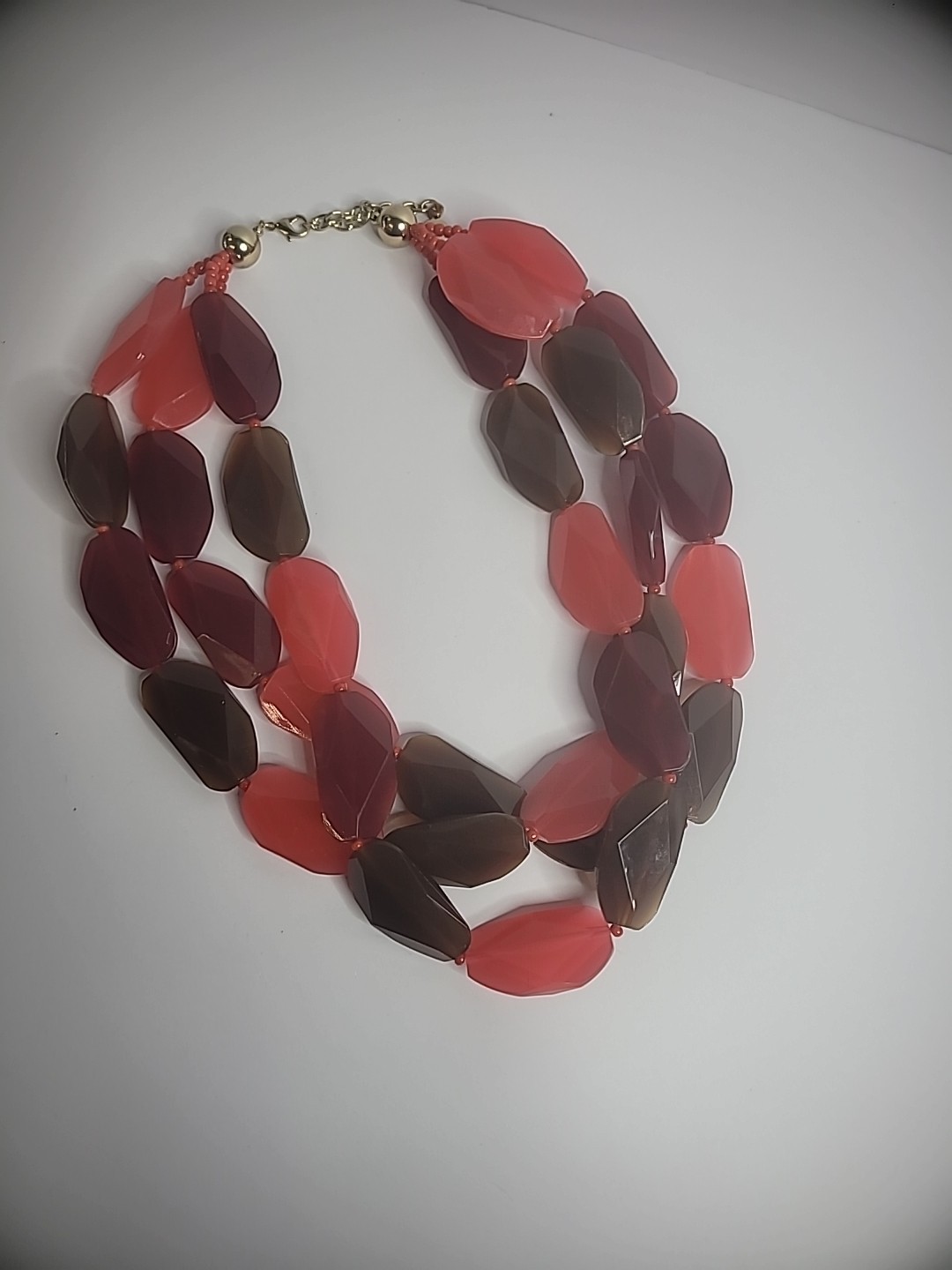 Vintage Bill Blass Beaded Multi Strand Gold Tone Beaded Necklace Jewelry Costume