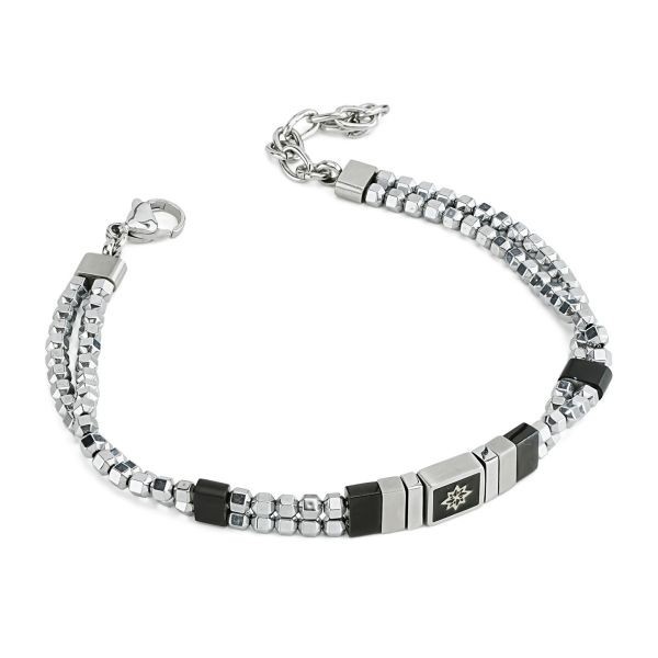 Boccadamo Men’s Steel Silver Central Wind Pink Bracelet _ABR744B