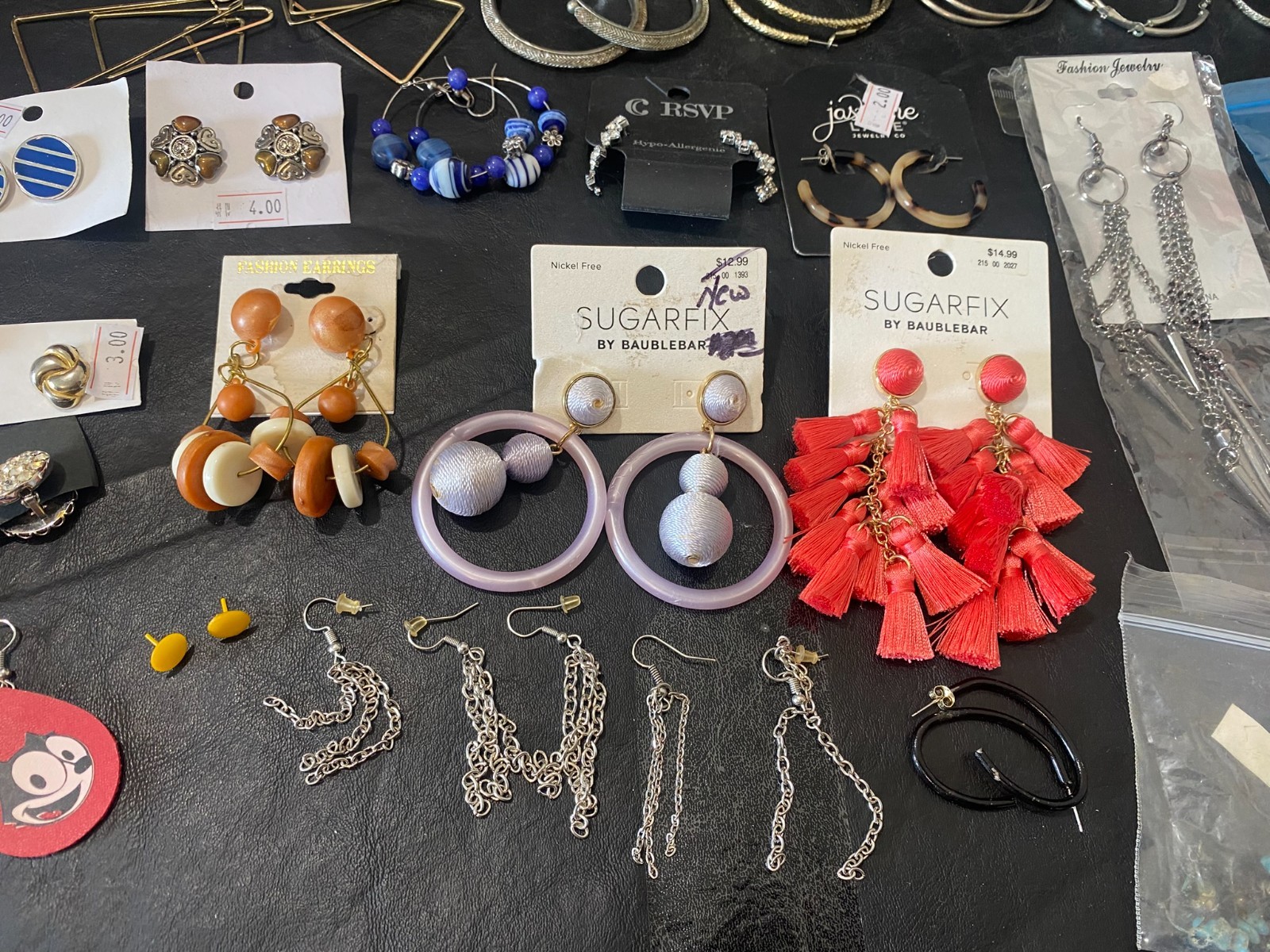 huge lot 152+ pairs earrings earring collection dangle stud hoop clip estate +