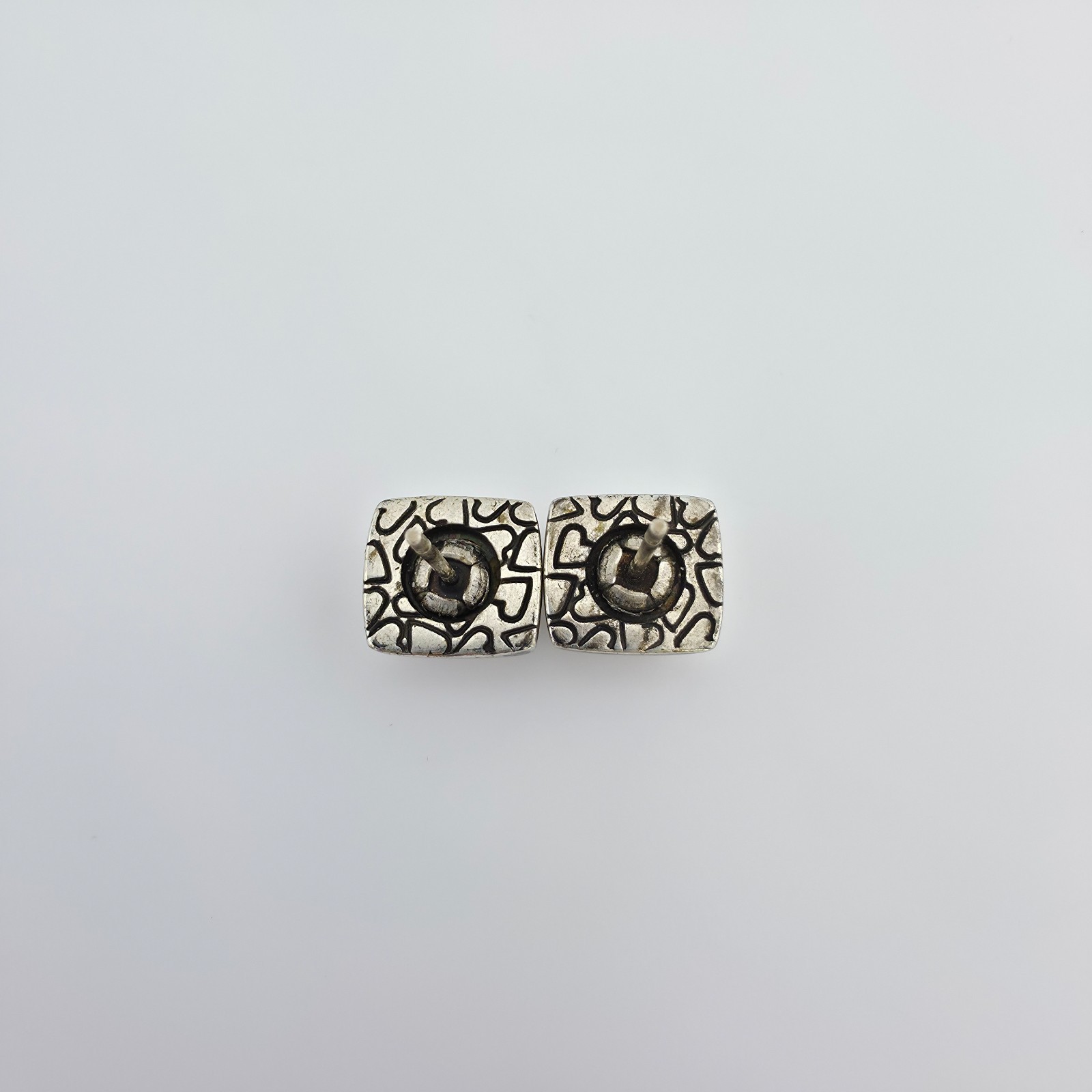 BRIGHTON ‘Antika Weave’ Earrings Celtic Basket Weave Square Silver Plate 3/8″
