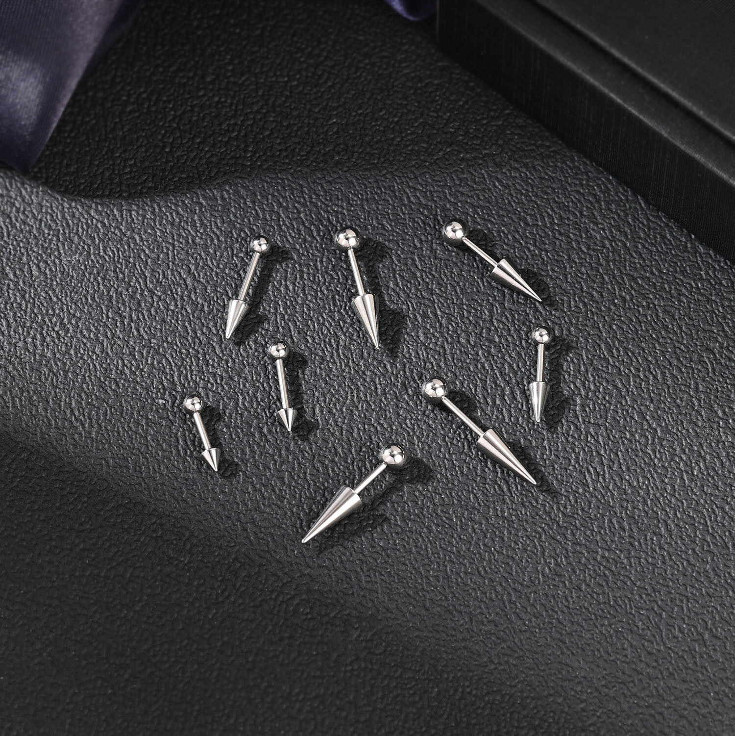 16G 18G Stainless Steel Stud Earring Spike Helix Tragus Barbell Piercing Jewelry