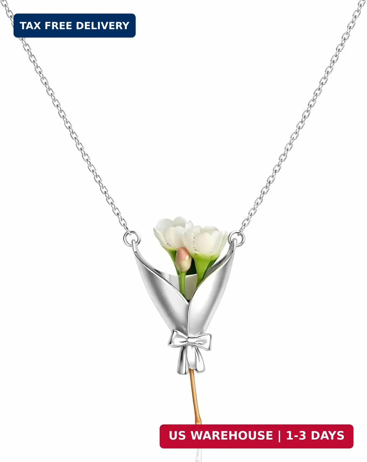 Dcfywl731 Flower Holder Necklace DIY Bouquet Necklace Wearable Mini Vase Jewelry