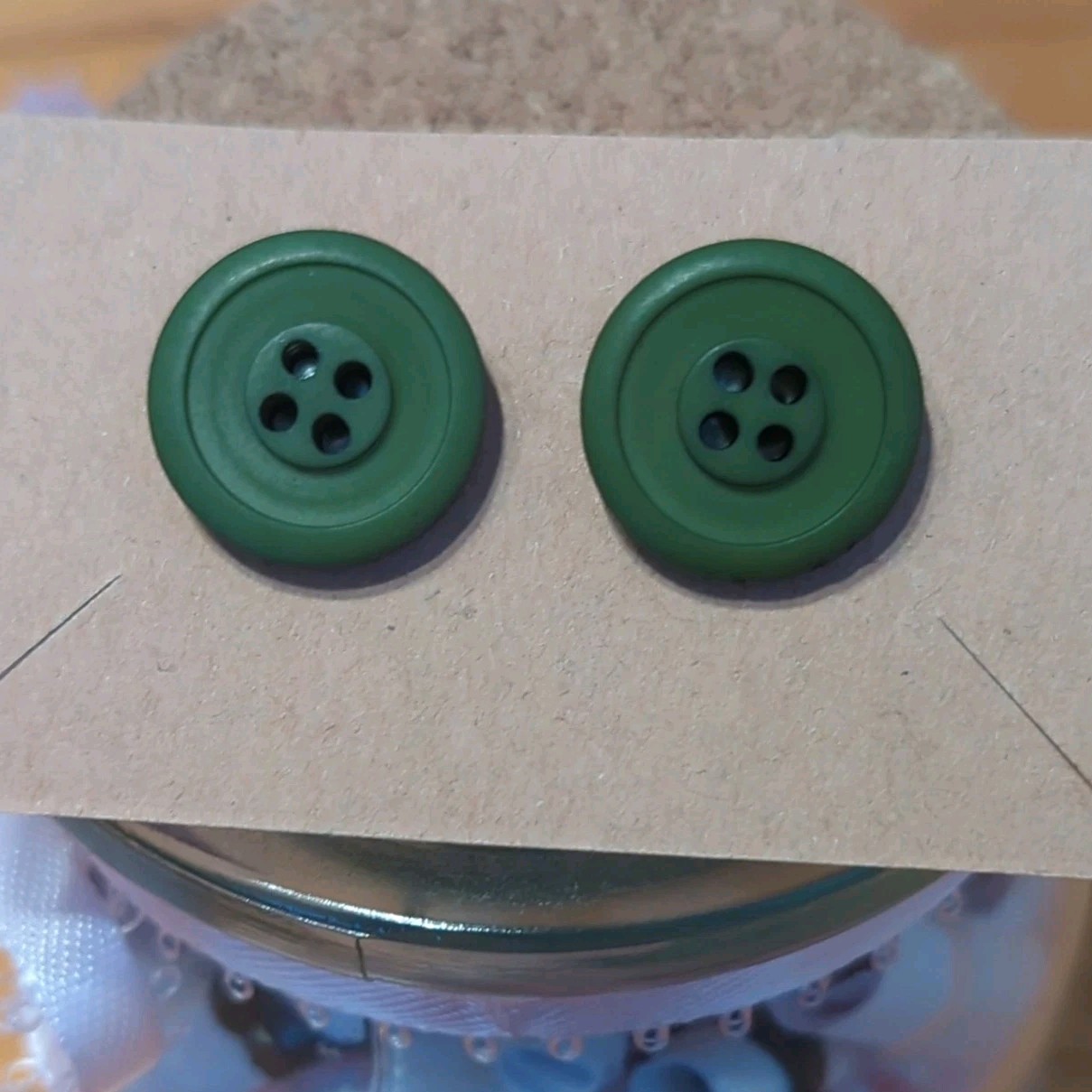 Silver Blue Green Metal Plastic Stud Earrings Round Irregular Fashion