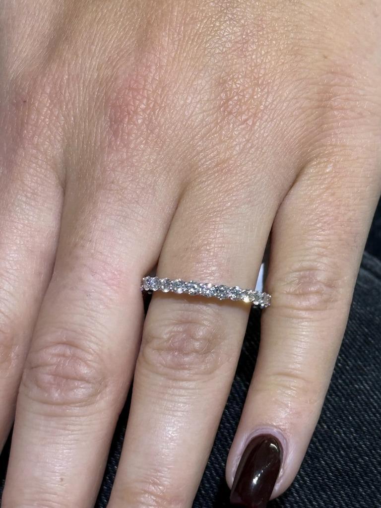 14k White Gold 1.62ct Lab Grown D/E VVS1 Classic Design Eternity Band Ring Sz 8
