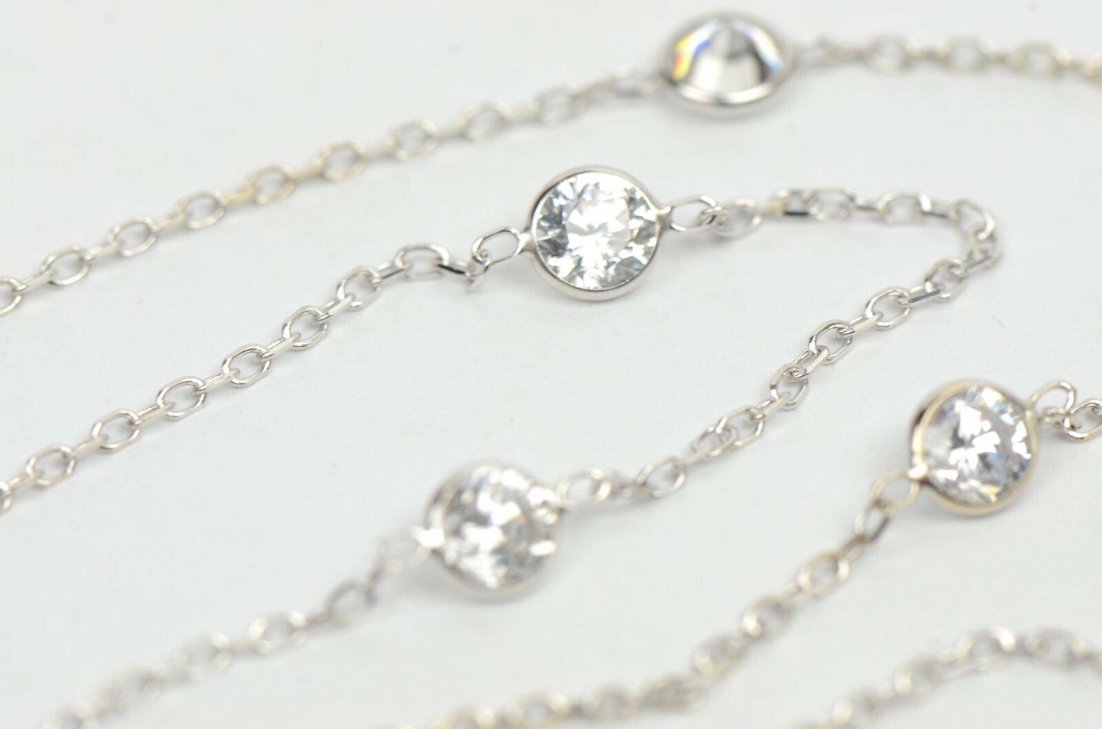 14k Gold Cubic Zirconia CZ by the yard 16” up to 42″ Necklace