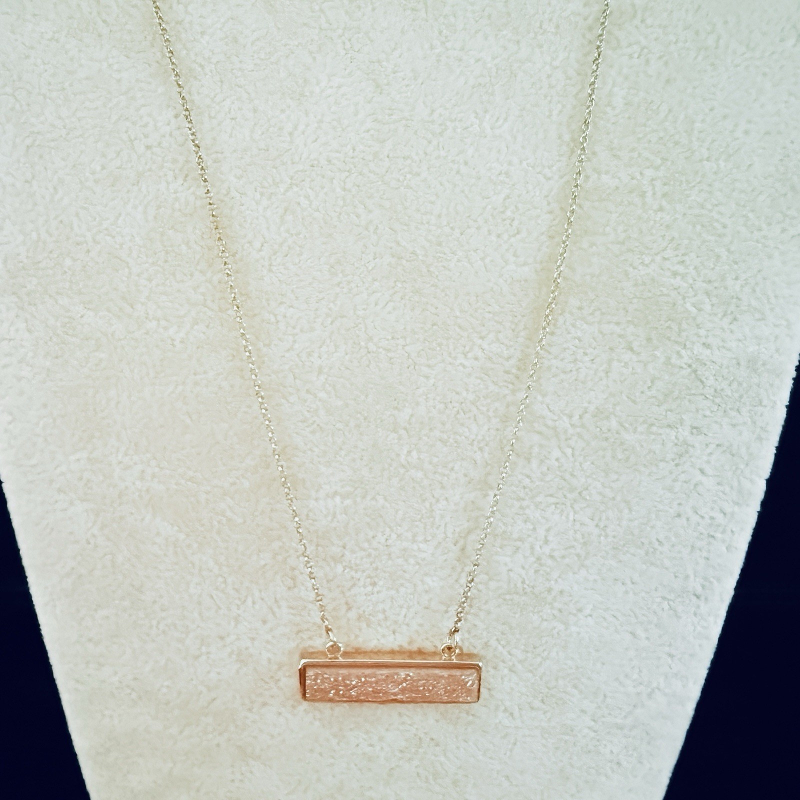 DESIGNER LUNA NORTE CHAMPAGNE GENUINE DRUZY GOLD PLATED NECKLACE-20″ (179)