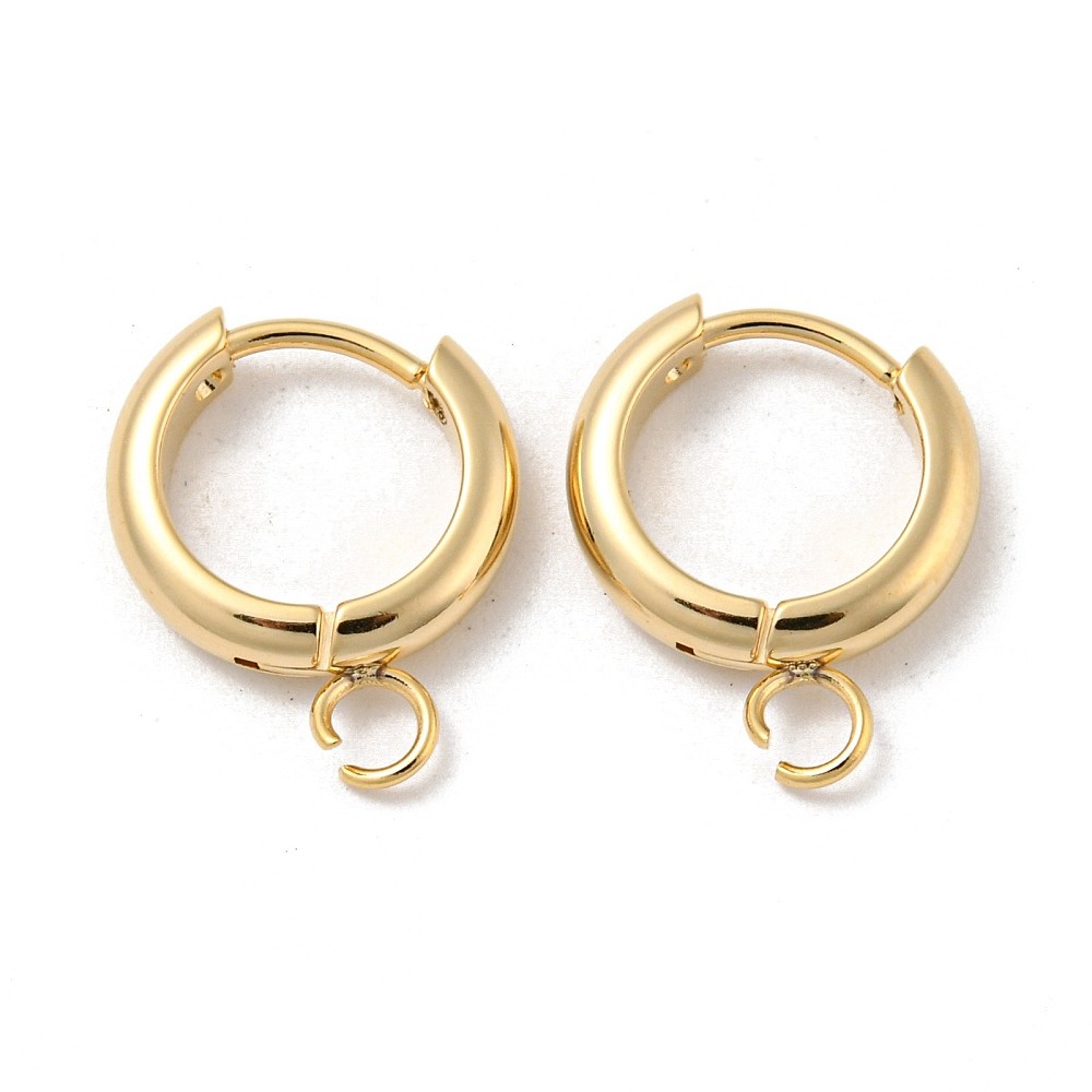 10pcs Huggie Hoop Earring Finding Stainless Steel w/Loop Gold Plated Earring DIY