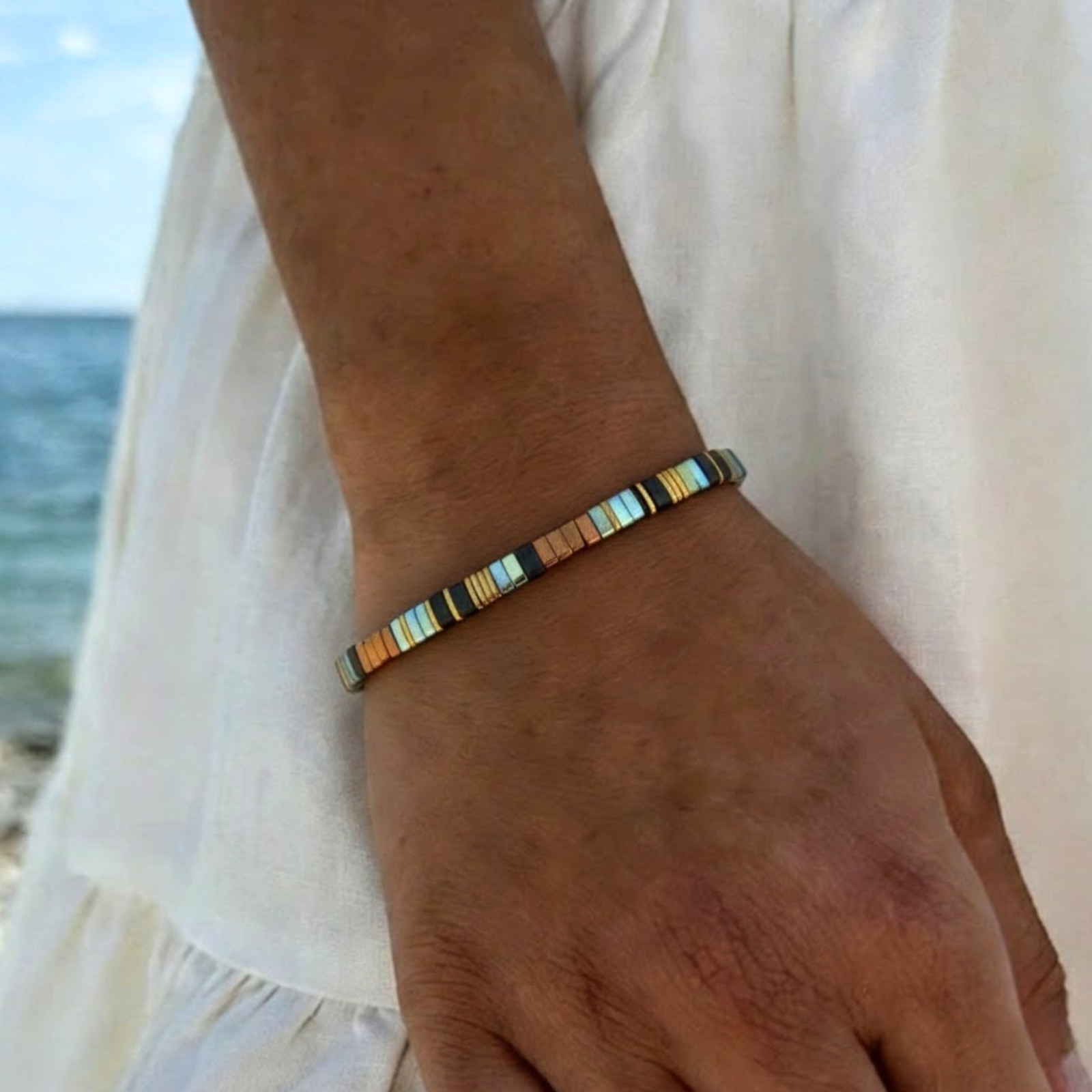 Miyuki Tila 24k Gold Plated Dainty Bracelet Minimalist Healing Jewelry Gift