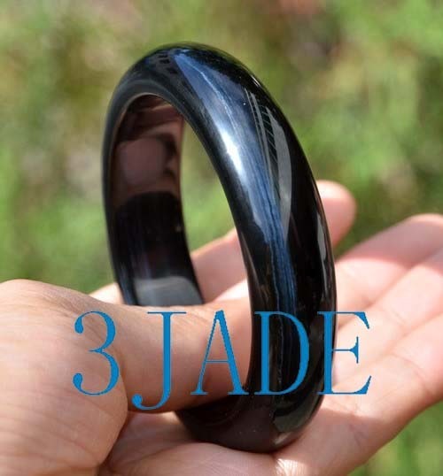 61.5mm Natural Blue Tiger’s Eye Bangle Chatoyant Gemstone Bracelet