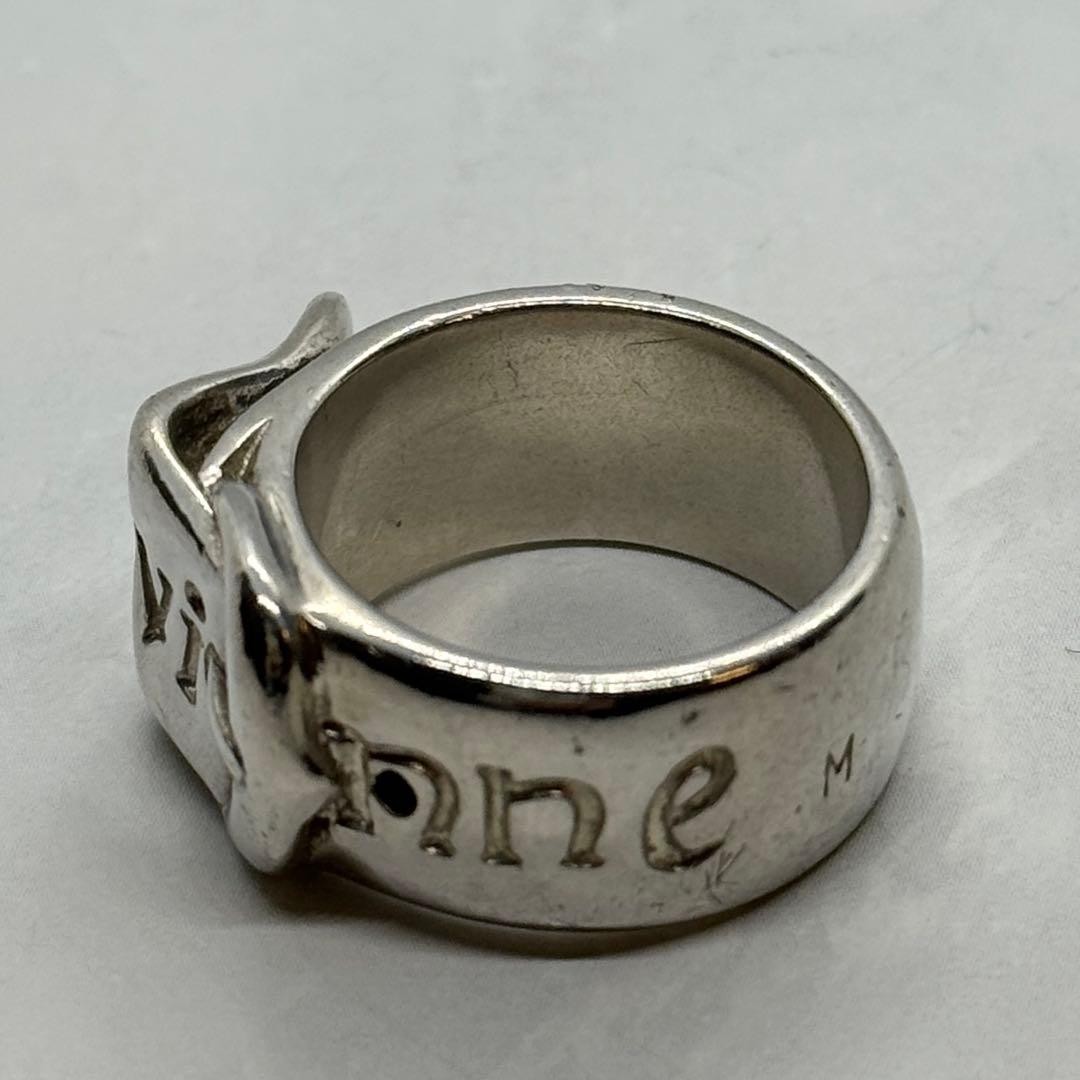 Vivienne Westwood BELT ring, rare, Early, perforated, silver, M, Made in Italy
