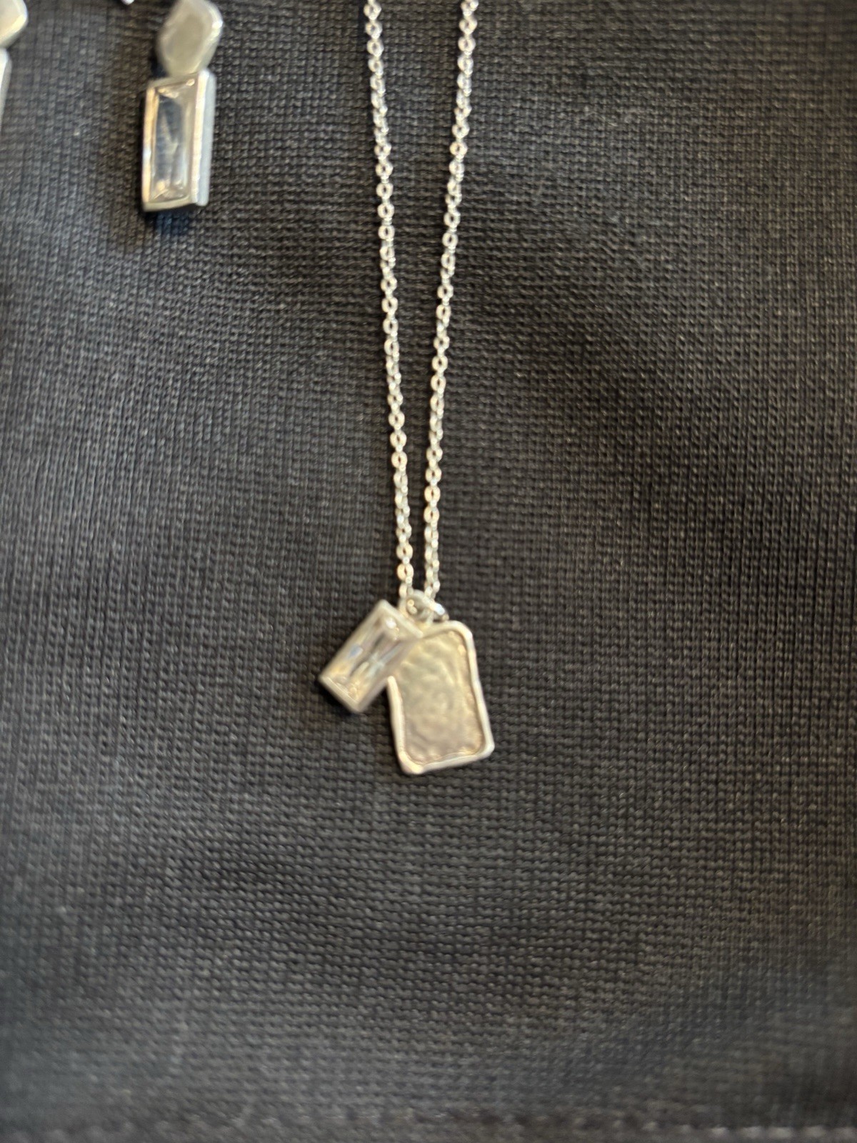 Silpada Minimalist Rectangle Charm Pendant Necklace