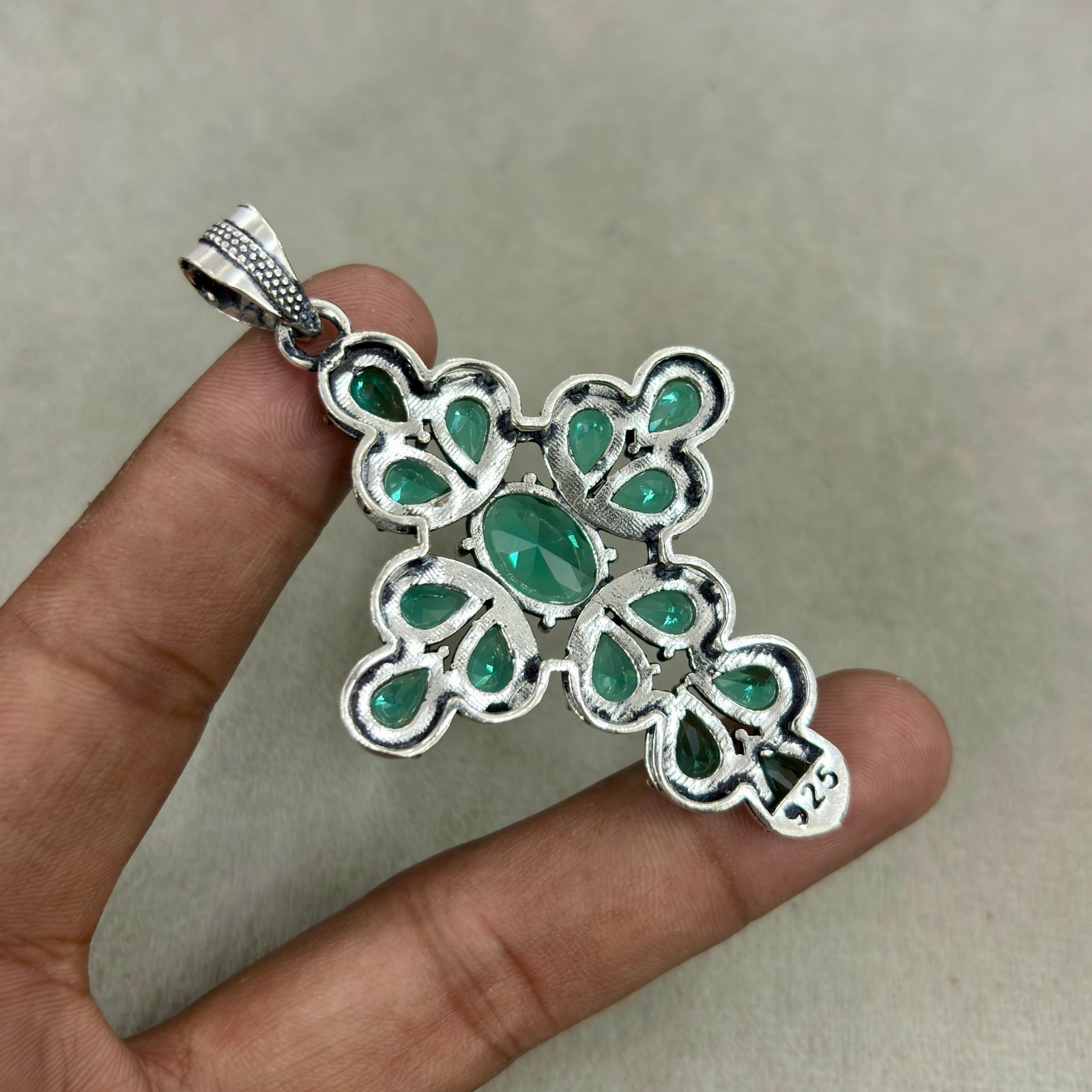 Green Tourmaline Gemstone Handmade 925 Sterling Silver Jewelry Pendant 2.30″