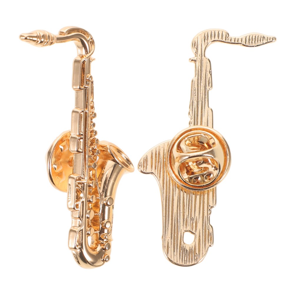 2 Pcs Music Badge Saxophone Decor Jazz Guitar Brooch Electric Pin Backpack
