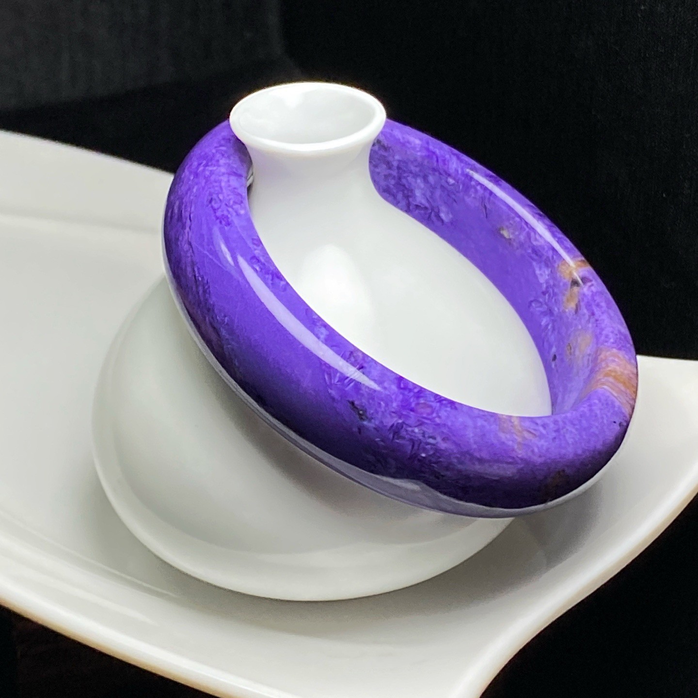 59mm Natural Purple Charoite Gemstone Bangle AAAA