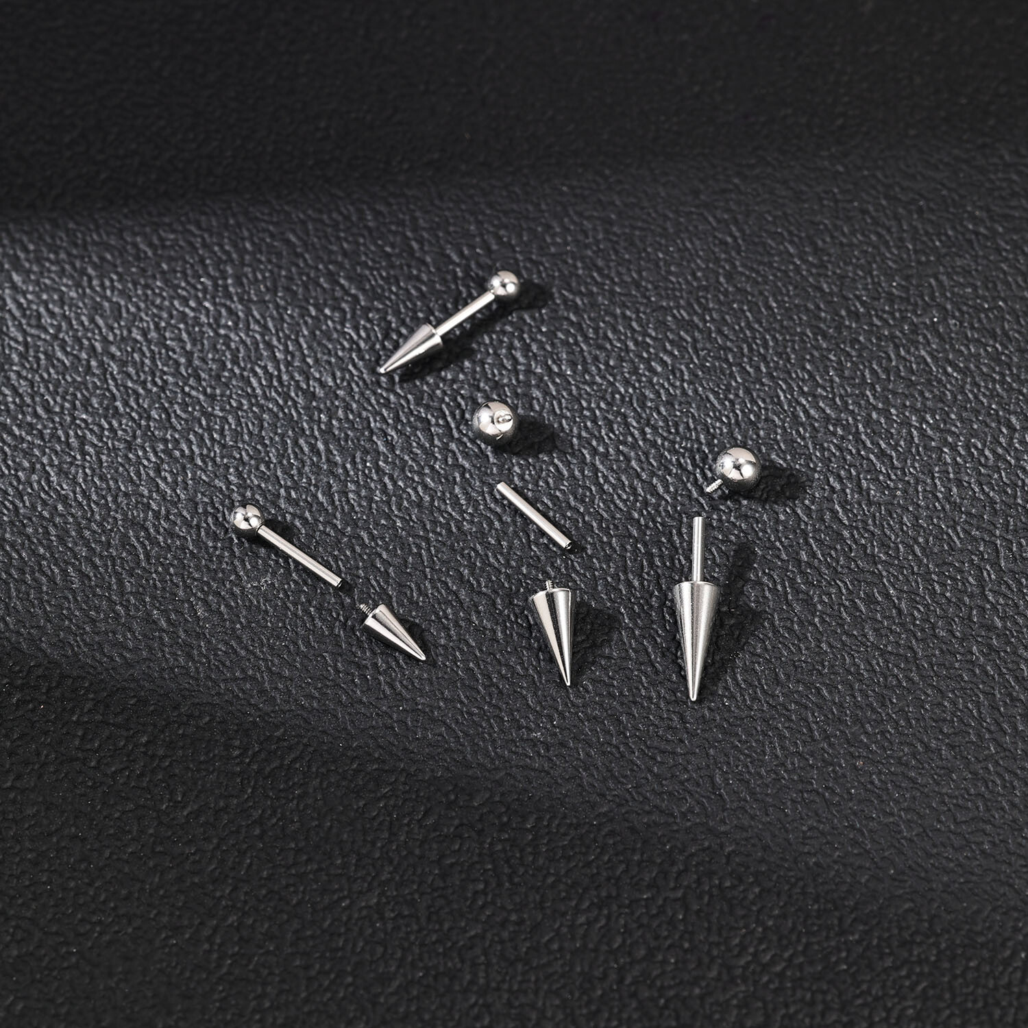 16G 18G Stainless Steel Stud Earring Spike Helix Tragus Barbell Piercing Jewelry