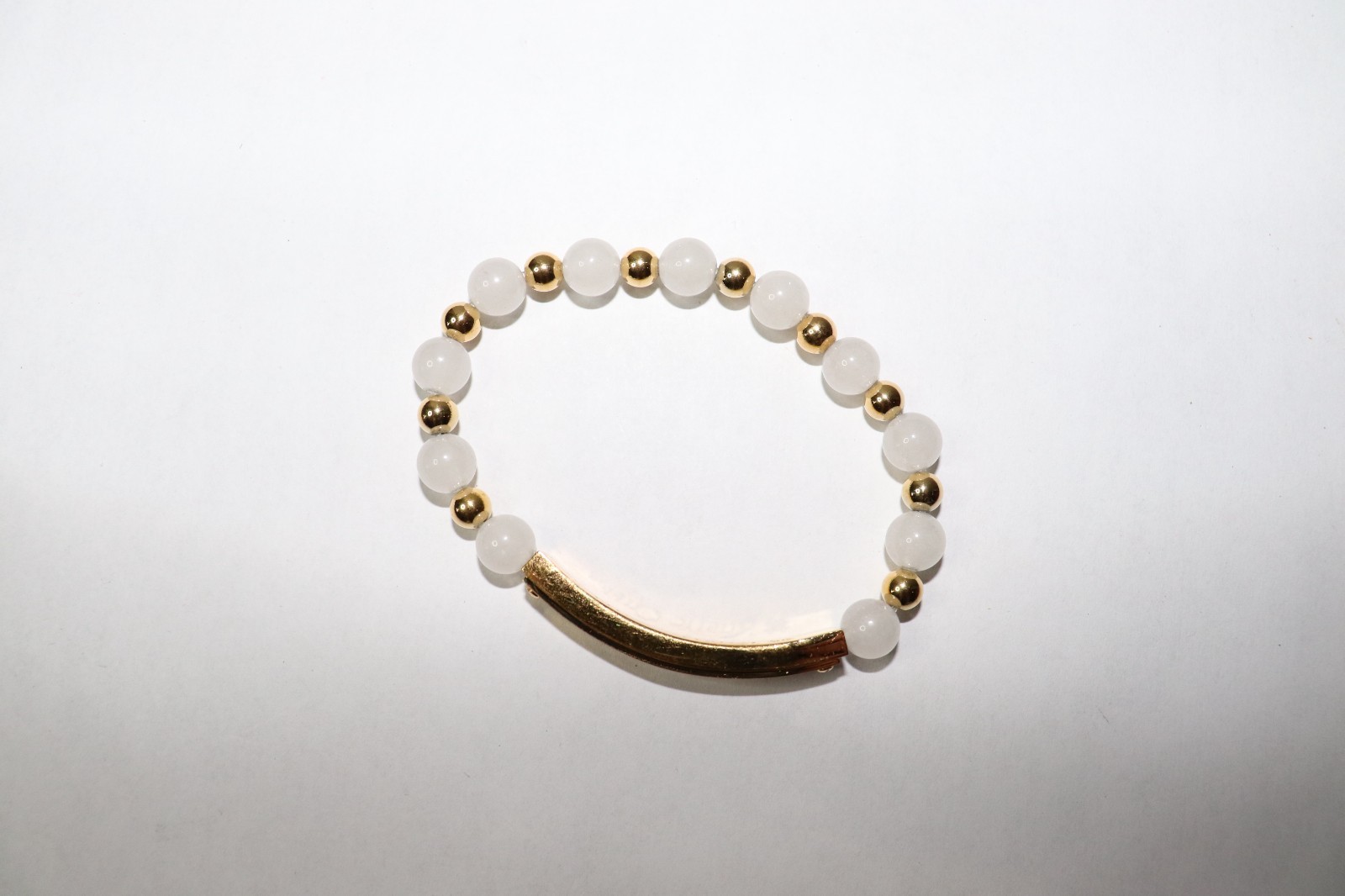 Rustic Cuff Clear/White Beaded Bracelet
