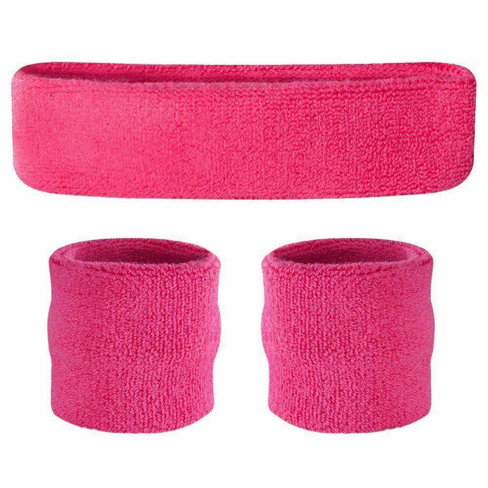 Women 3PC Neon Wristbands Sweatbands Headband and Wrist Bands Neon Fancy Dress
