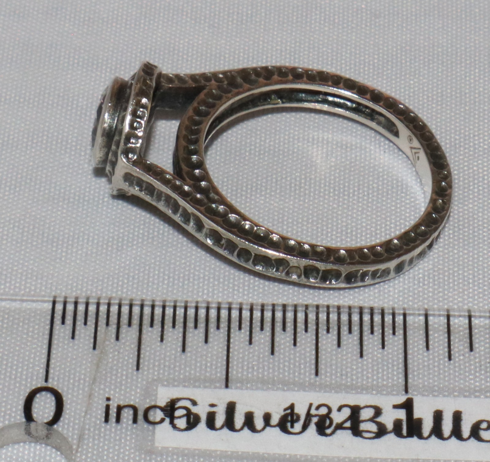 Silpada Sterling Silver Hammered Oxidized CZ “Perfect Bliss” Ring R2076 Size 7