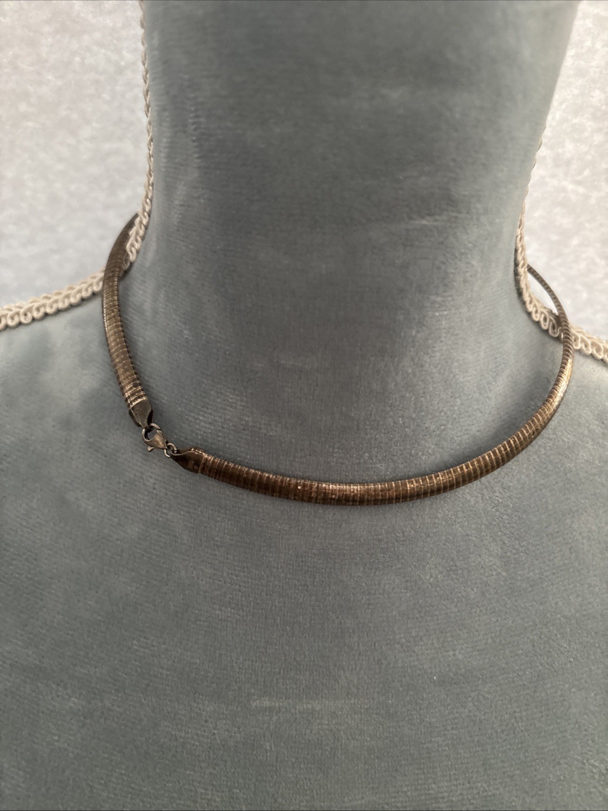 Sterling Silver Choker Necklace 20.0g Width5.5mm